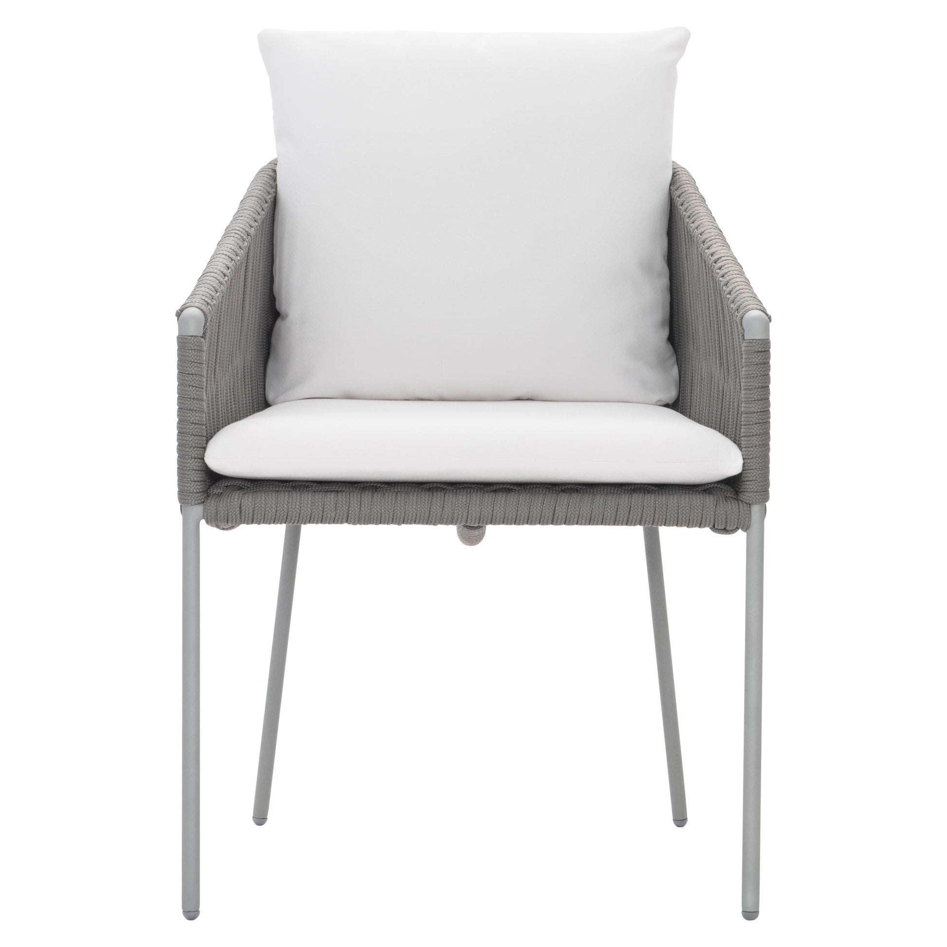 Amalfi Charcoal Mist/White/Cream Outdoor Arm Chair - Ornate Home
