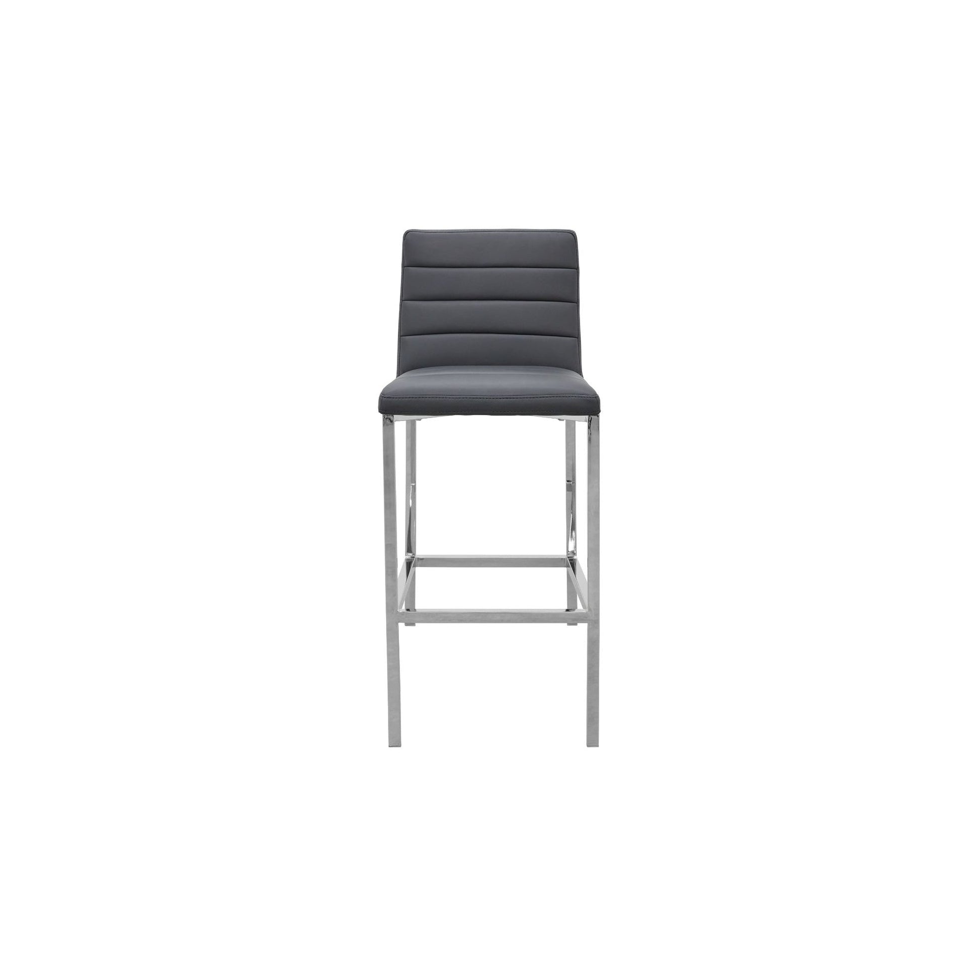 Amalfi Metal Back Bar Stool in Cobalt Leather (Set of 2) - Ornate Home