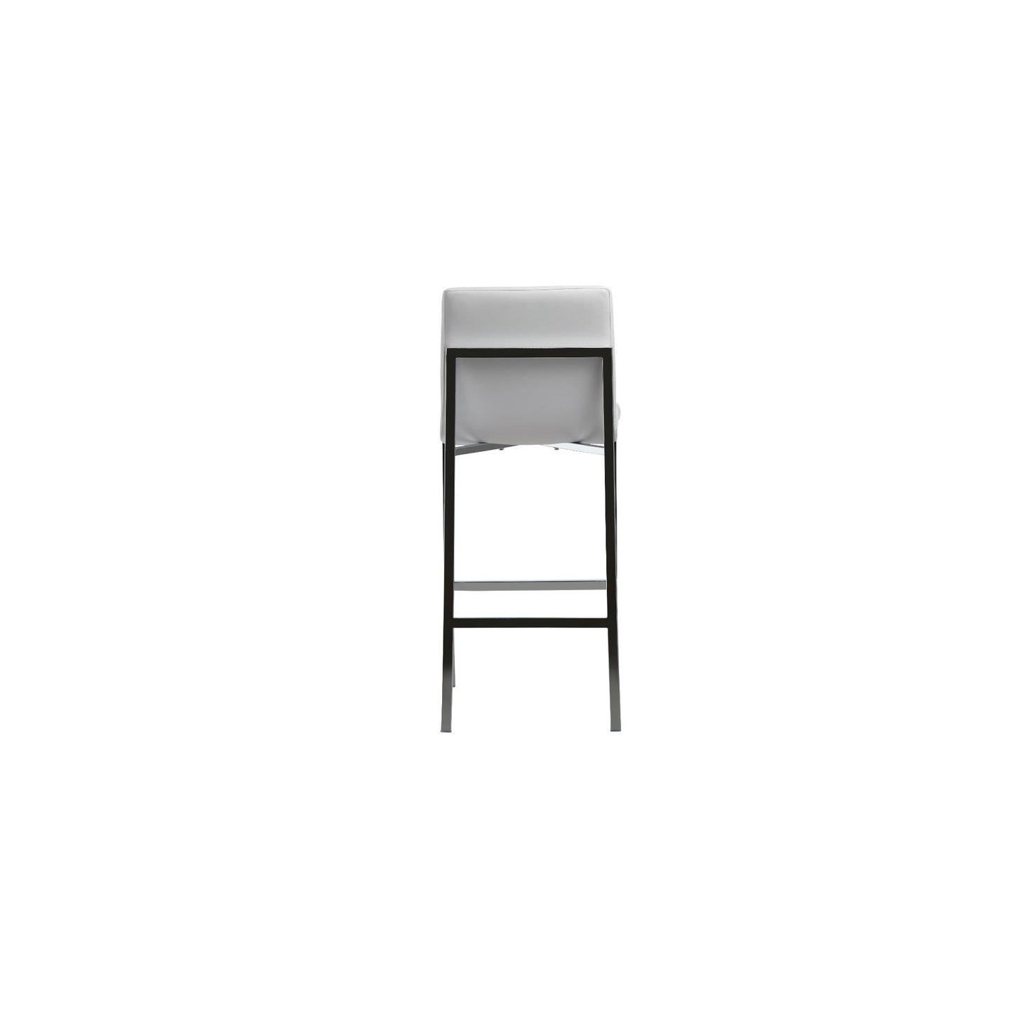 Amalfi Metal Back Bar Stool in White Leather (Set of 2) - Ornate Home