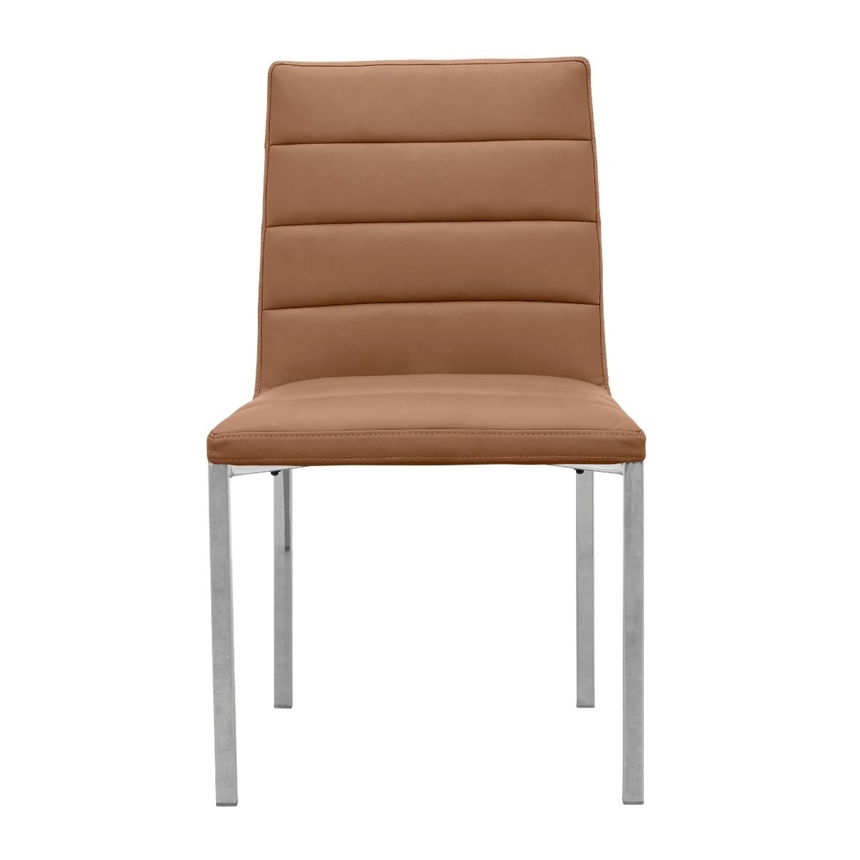 Amalfi Metal Back Chair in Cognac Leather (Set of 2) - Ornate Home