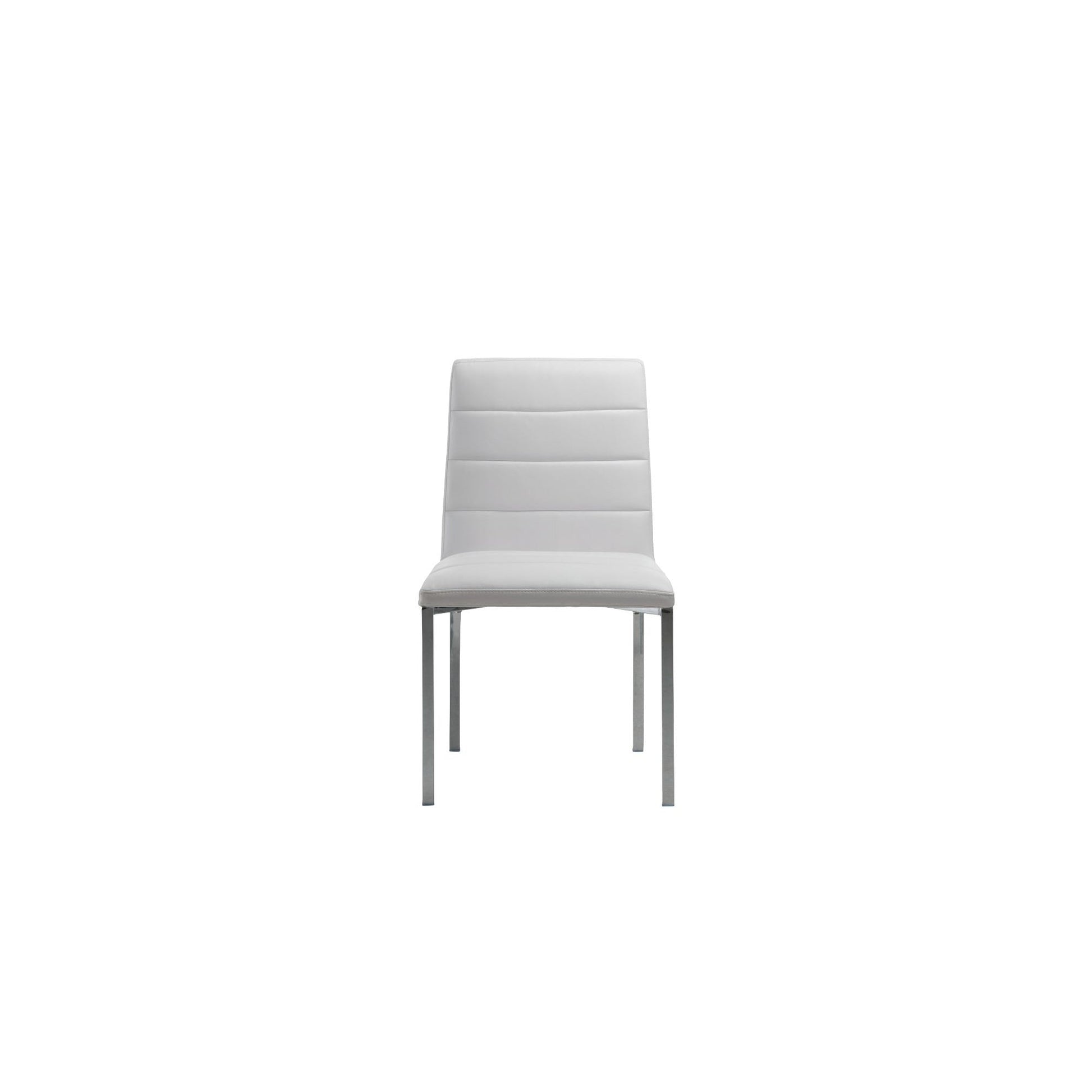 Amalfi Metal Back Chair in White Leather (Set of 2) - Ornate Home