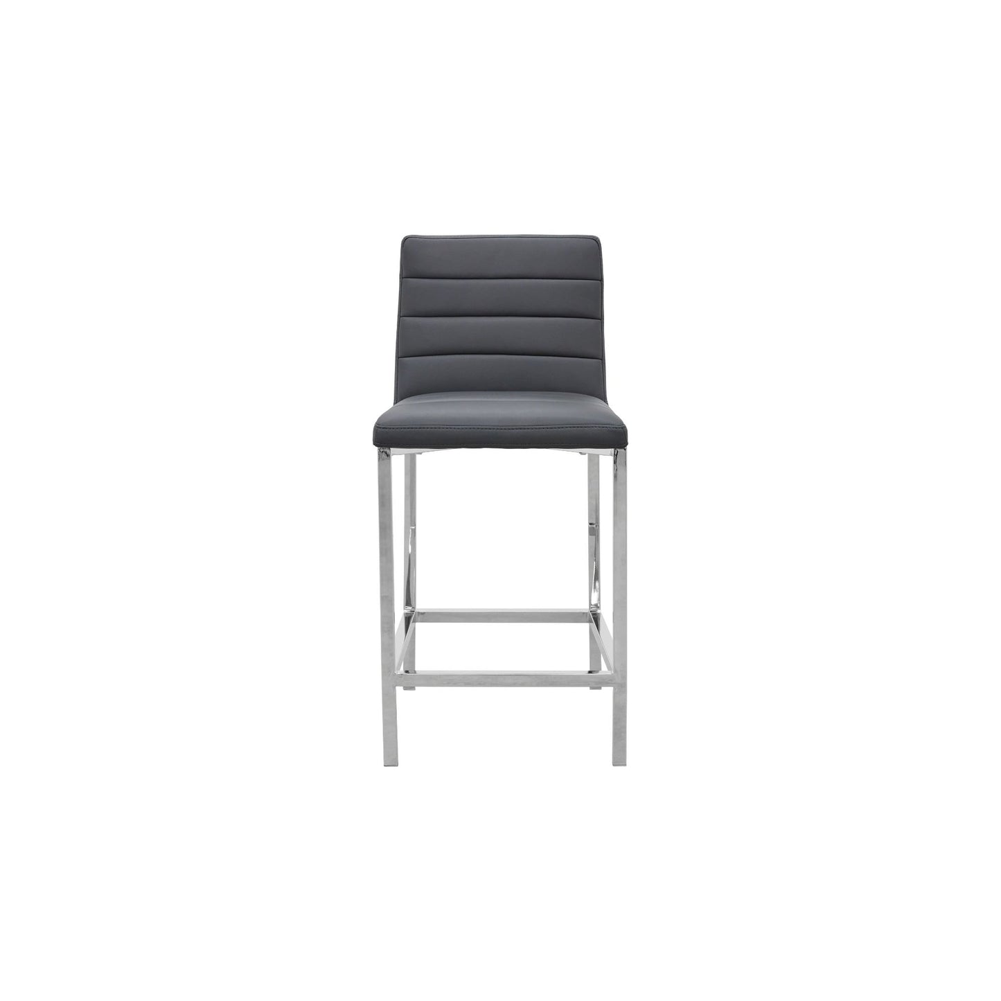 Amalfi Metal Back Counter Stool in Cobalt Leather (Set of 2) - Ornate Home