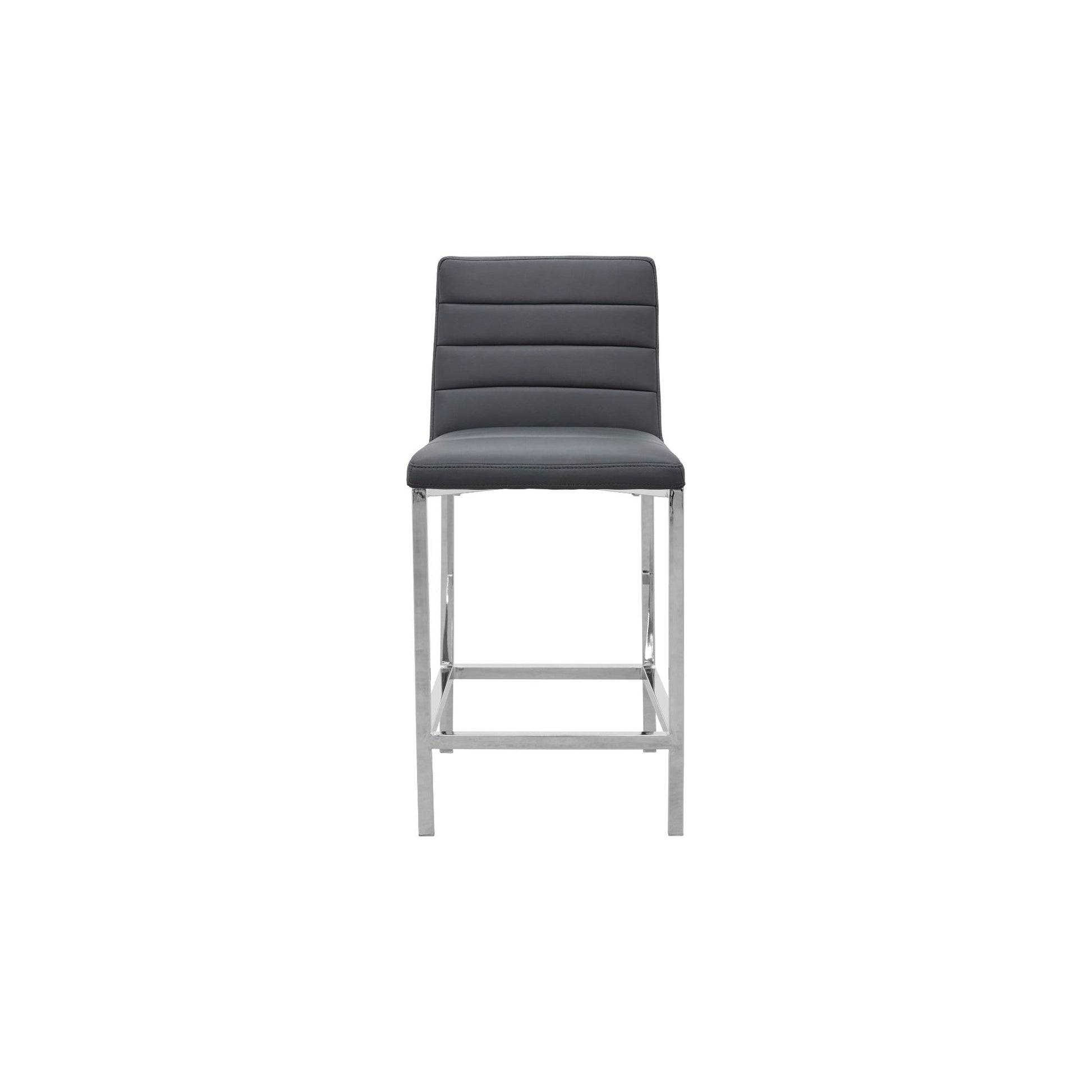 Amalfi Metal Back Counter Stool in Cobalt Leather (Set of 2) - Ornate Home