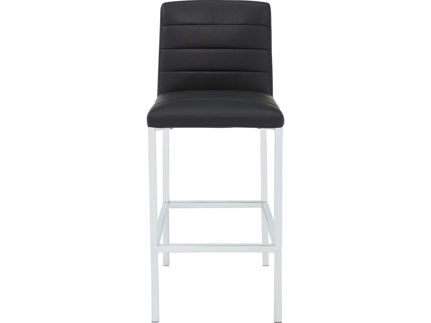 Amalfi Soot/Chrome Metal Back Bar Stool (Set of 2) - Ornate Home