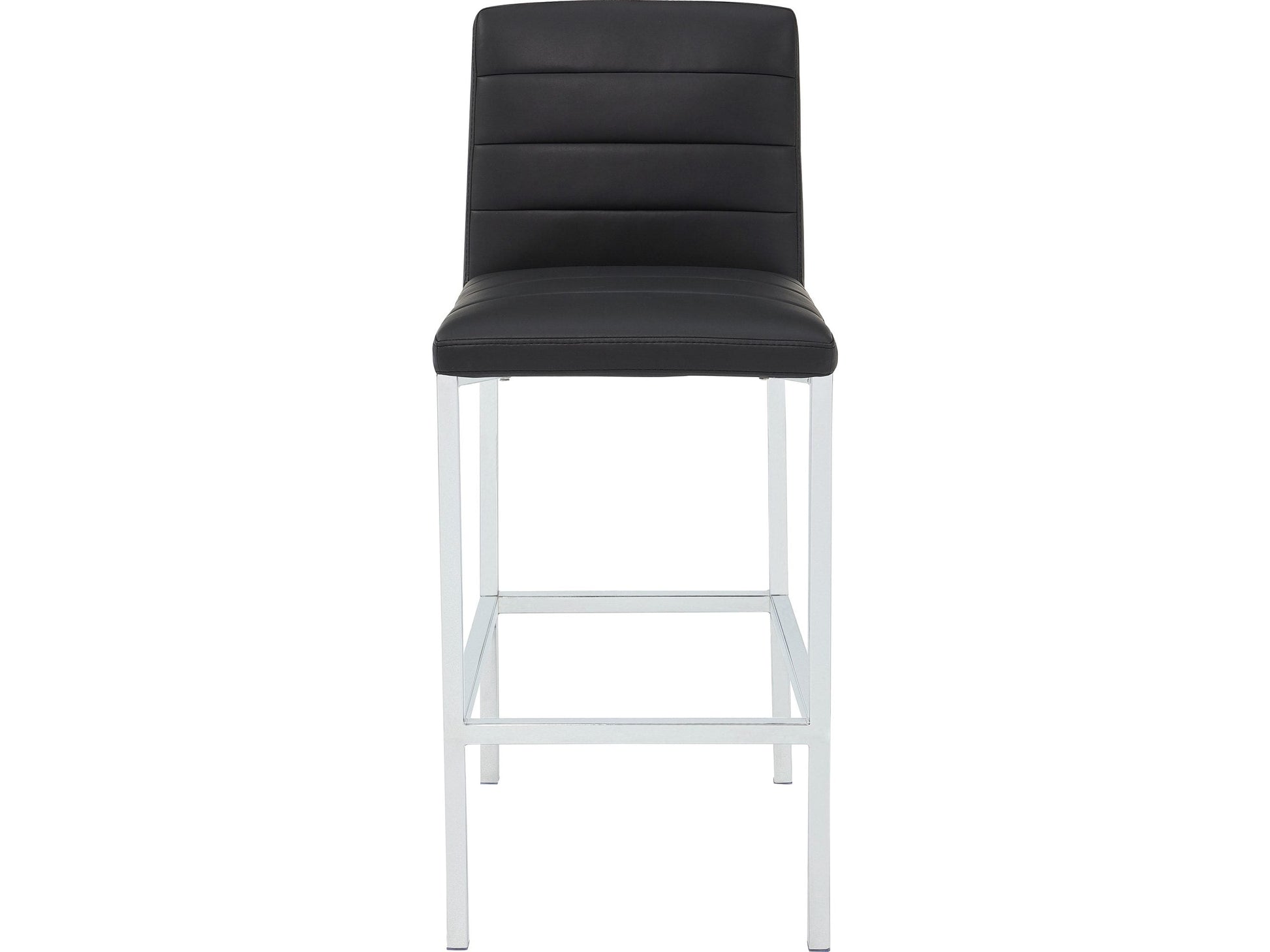 Amalfi Soot/Chrome Metal Back Bar Stool (Set of 2) - Ornate Home