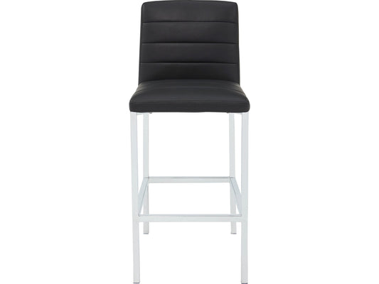Amalfi Soot/Chrome Metal Back Bar Stool (Set of 2) - Ornate Home