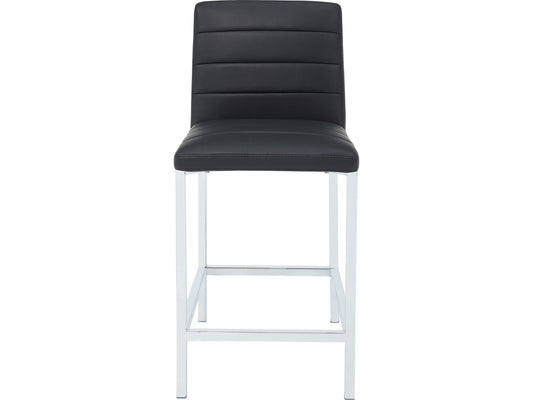 Amalfi Soot/Chrome Metal Back Counter Stool (Set of 2) - Ornate Home