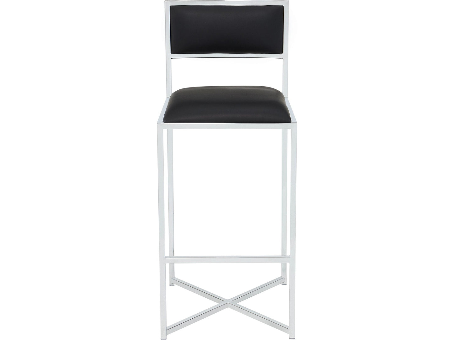 Amalfi Soot/Chrome X Base Bar Stool (Set of 2) - Ornate Home