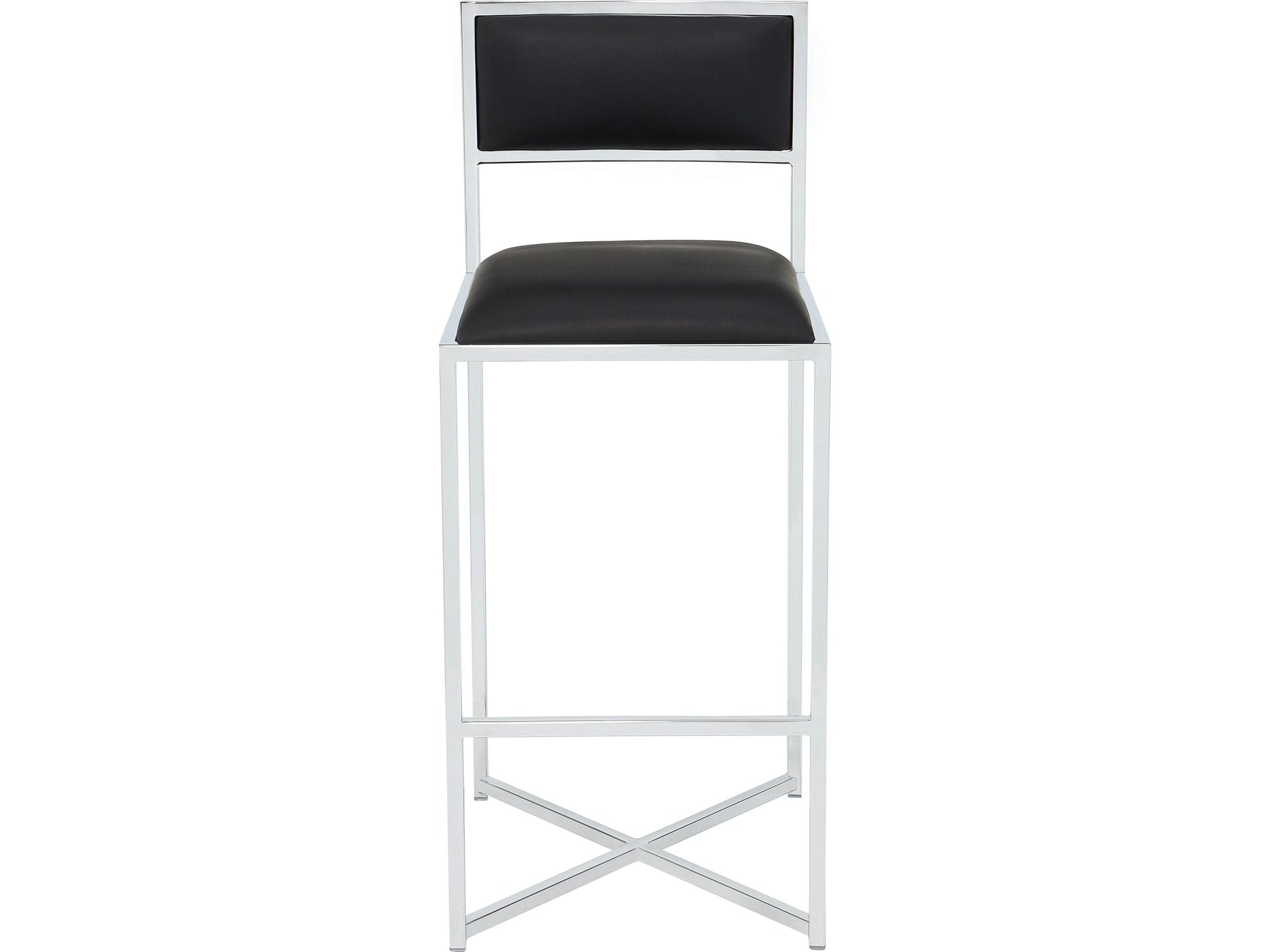 Amalfi Soot/Chrome X Base Bar Stool (Set of 2) - Ornate Home