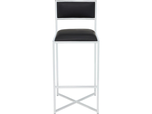 Amalfi Soot/Chrome X Base Bar Stool (Set of 2) - Ornate Home