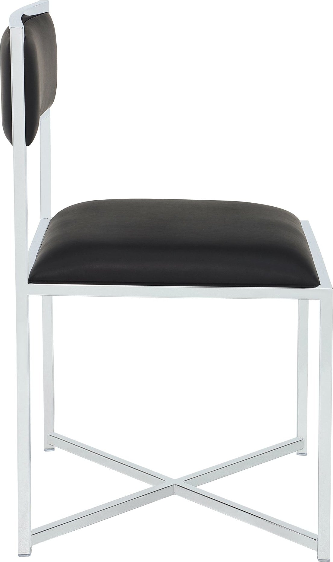 Amalfi Soot/Chrome X Base Chair (Set of 2) - Ornate Home