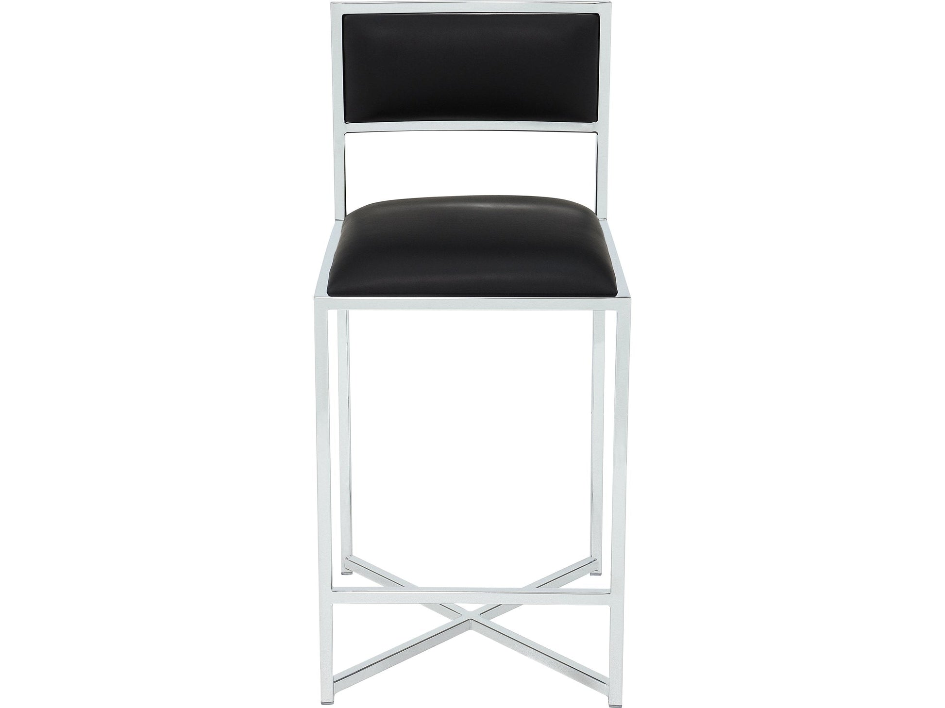 Amalfi Soot/Chrome X Base Counter Stool (Set of 2) - Ornate Home