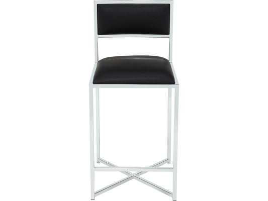 Amalfi Soot/Chrome X Base Counter Stool (Set of 2) - Ornate Home