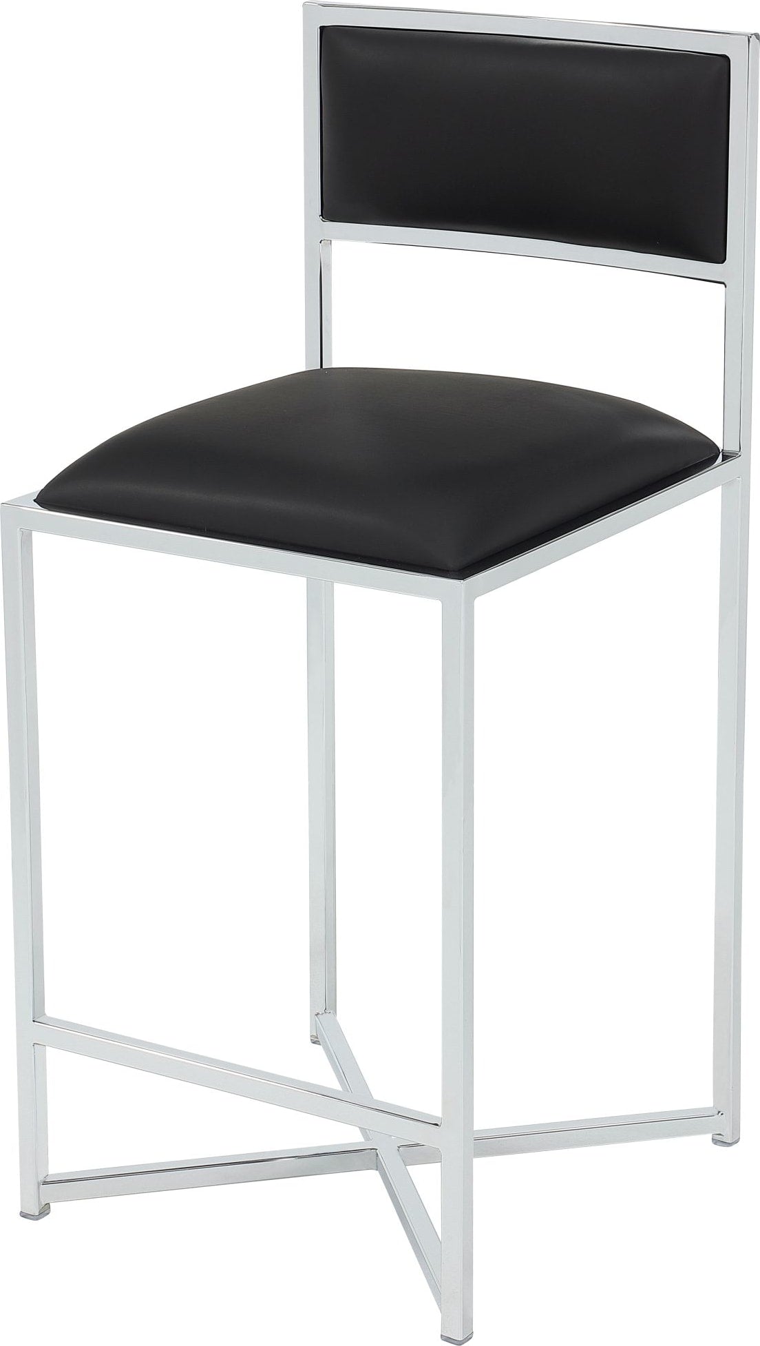 Amalfi Soot/Chrome X Base Counter Stool (Set of 2) - Ornate Home