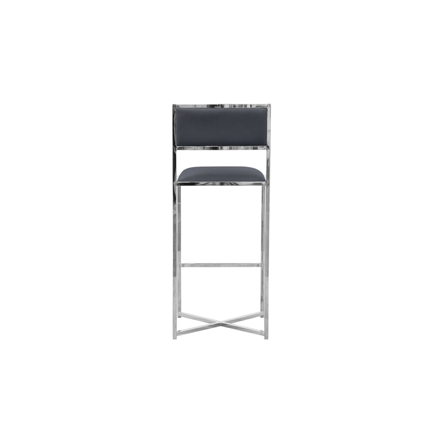 Amalfi X-Base Bar Stool in Cobalt Leather (Set of 2) - Ornate Home