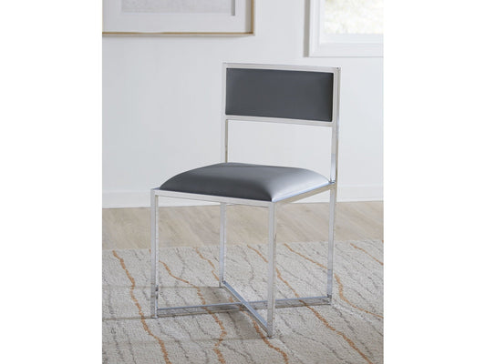 Amalfi X-Base Chair in Cobalt Leather (Set of 2) - Ornate Home