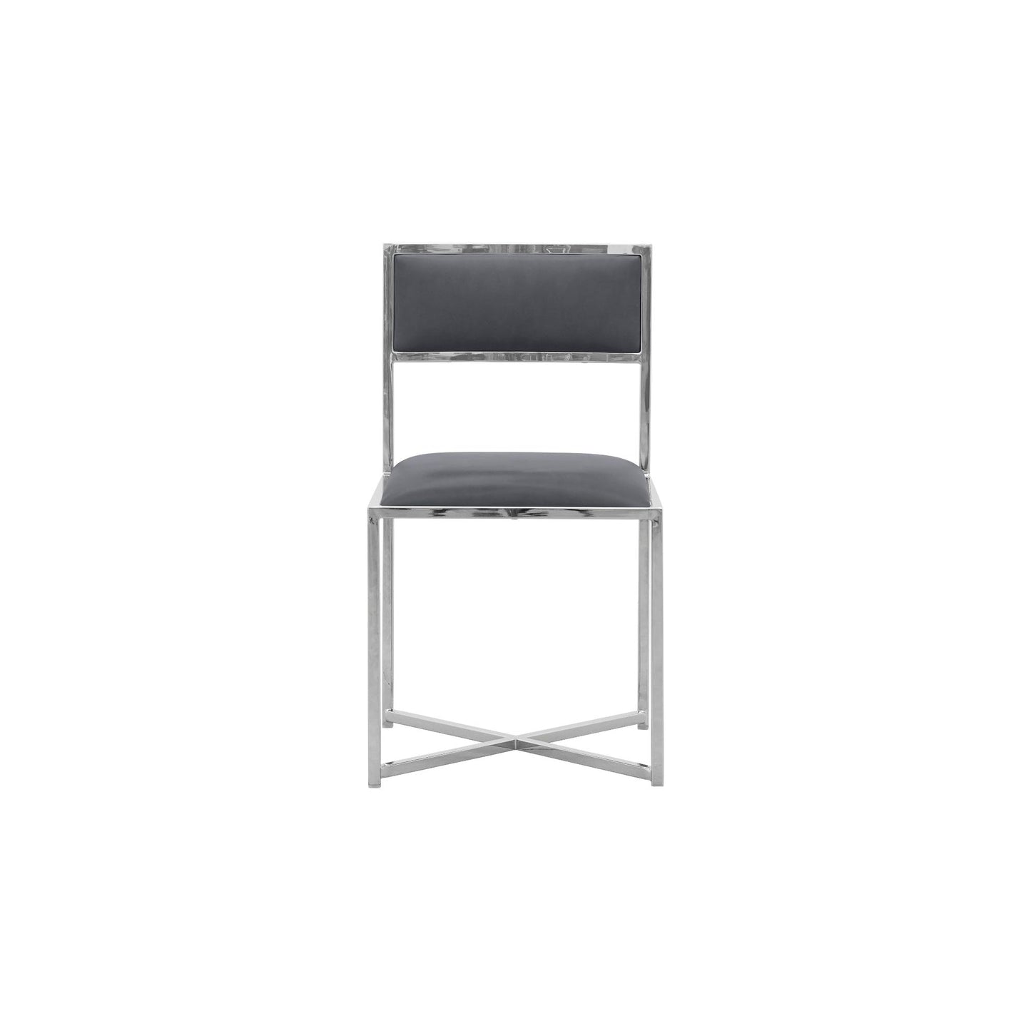 Amalfi X-Base Chair in Cobalt Leather (Set of 2) - Ornate Home