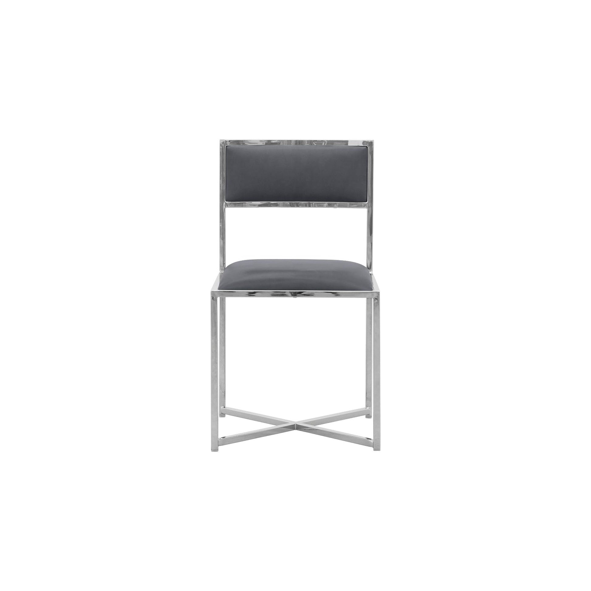 Amalfi X-Base Chair in Cobalt Leather (Set of 2) - Ornate Home