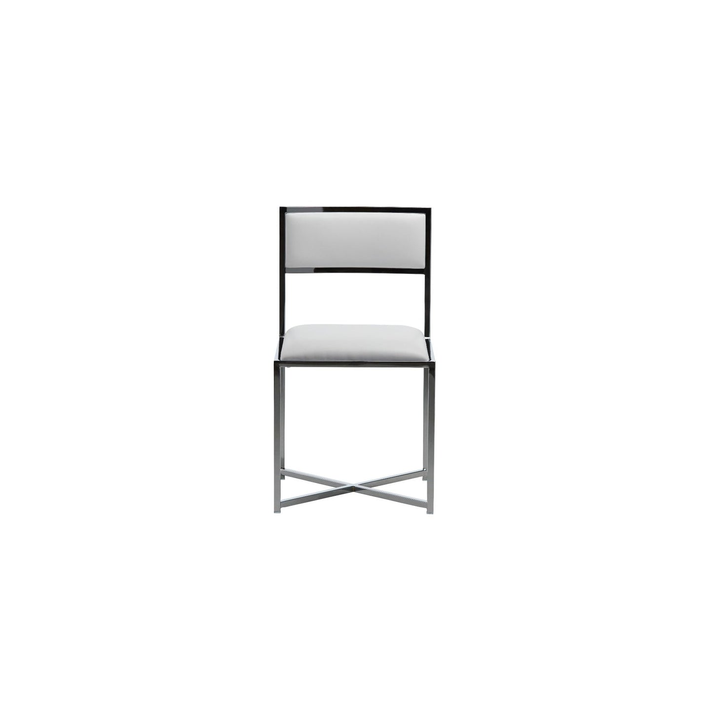 Amalfi X-Base Chair in White Leather (Set of 2) - Ornate Home