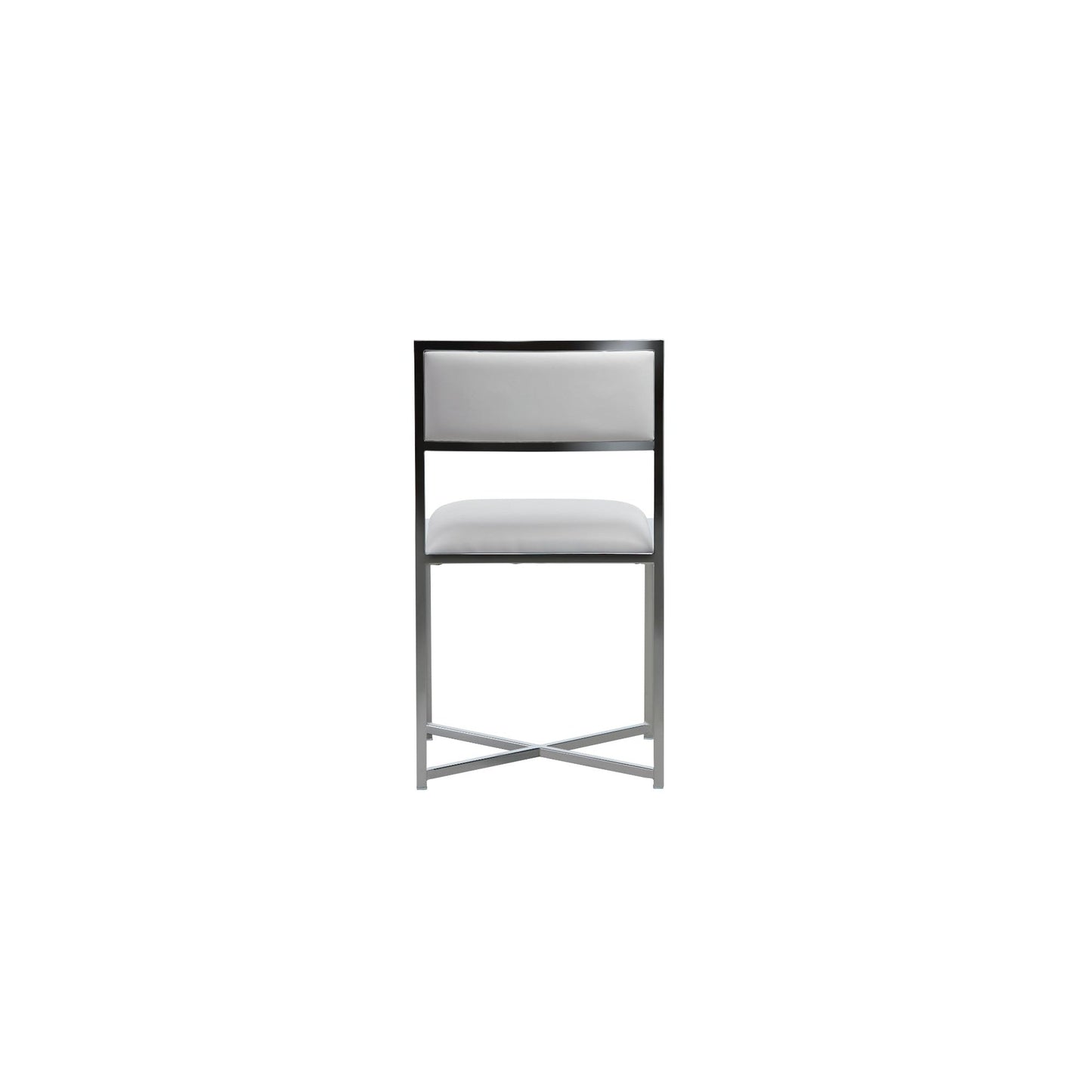 Amalfi X-Base Chair in White Leather (Set of 2) - Ornate Home
