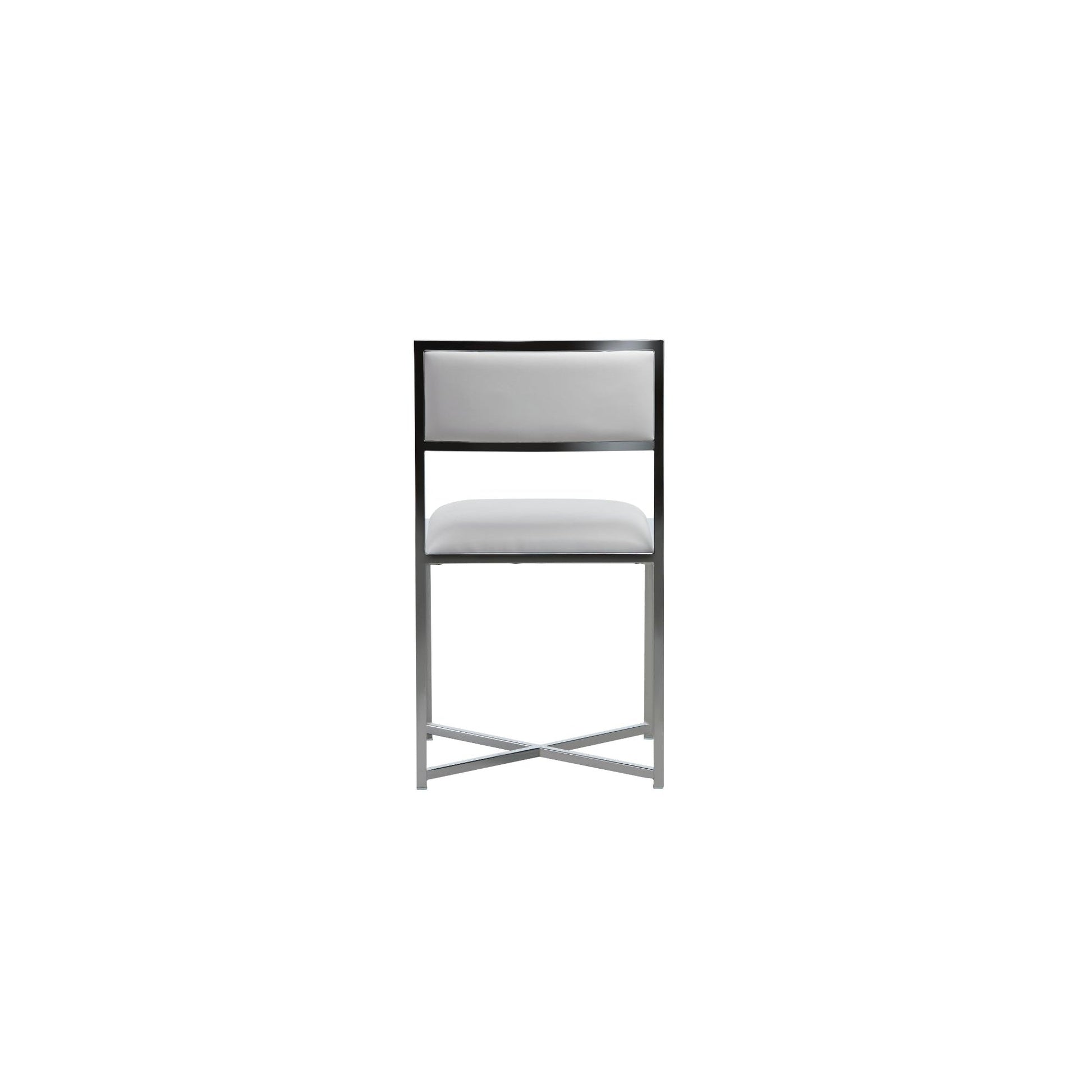 Amalfi X-Base Chair in White Leather (Set of 2) - Ornate Home