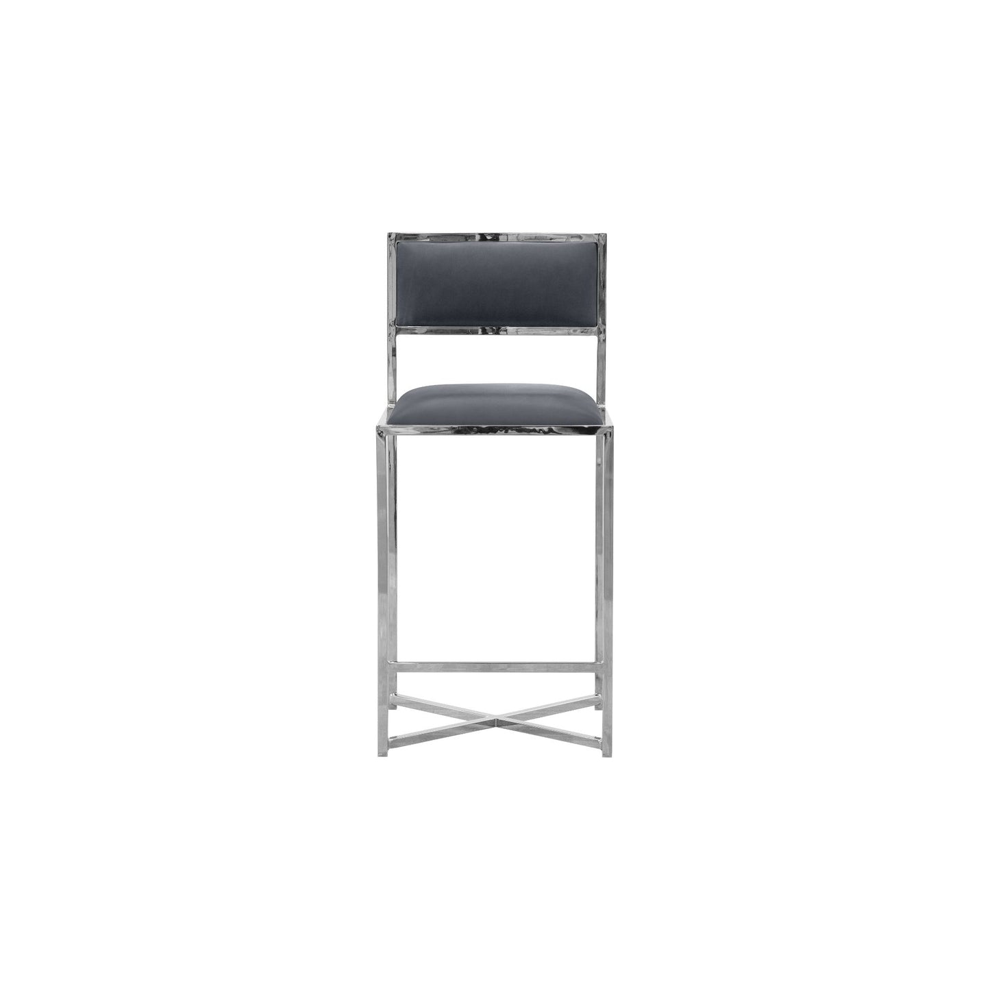Amalfi X-Base Counter Stool in Cobalt Leather (Set of 2) - Ornate Home