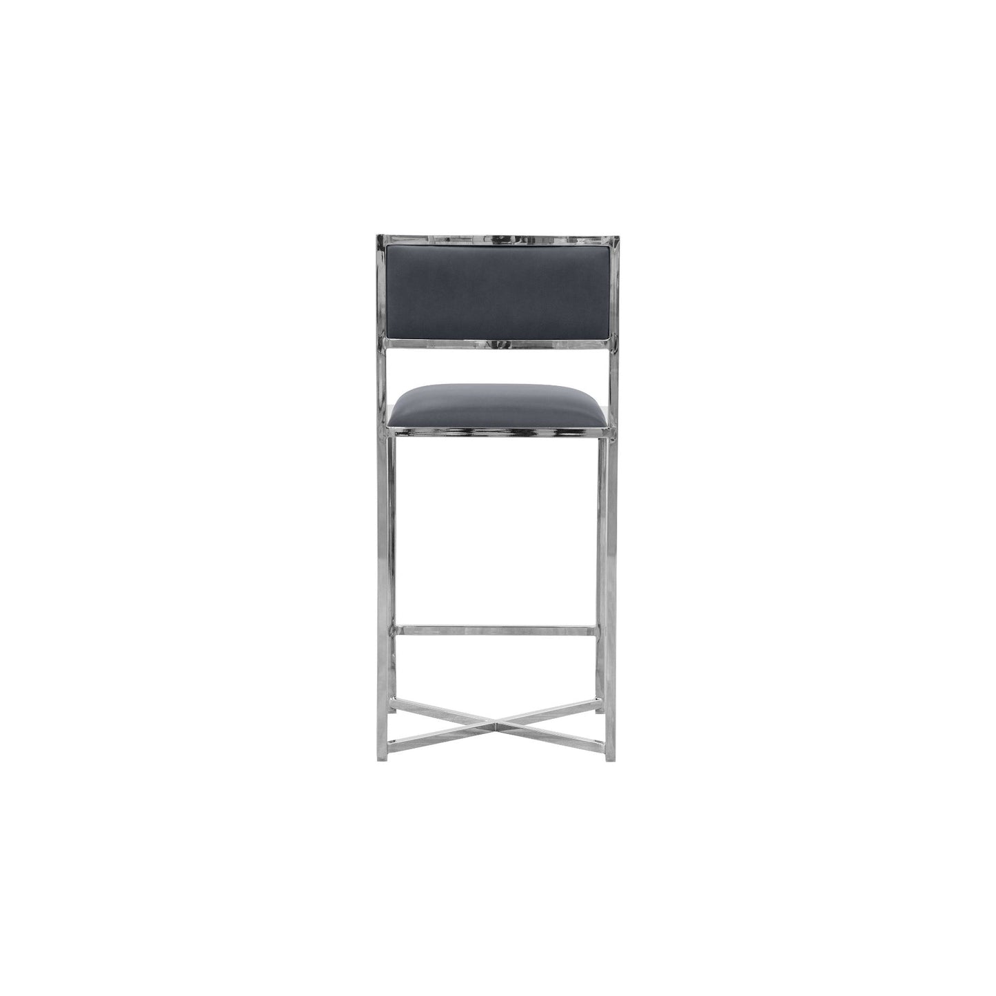 Amalfi X-Base Counter Stool in Cobalt Leather (Set of 2) - Ornate Home