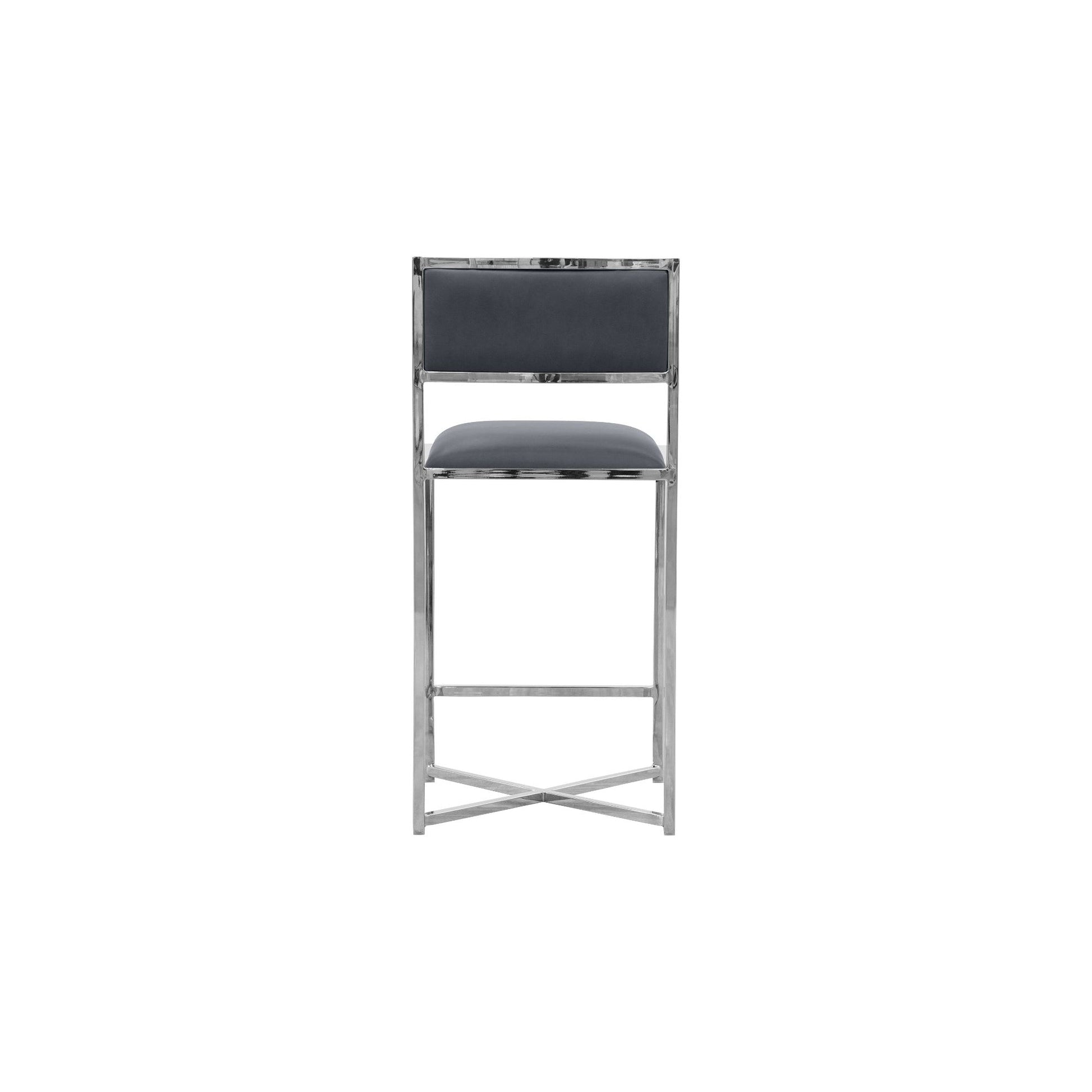 Amalfi X-Base Counter Stool in Cobalt Leather (Set of 2) - Ornate Home