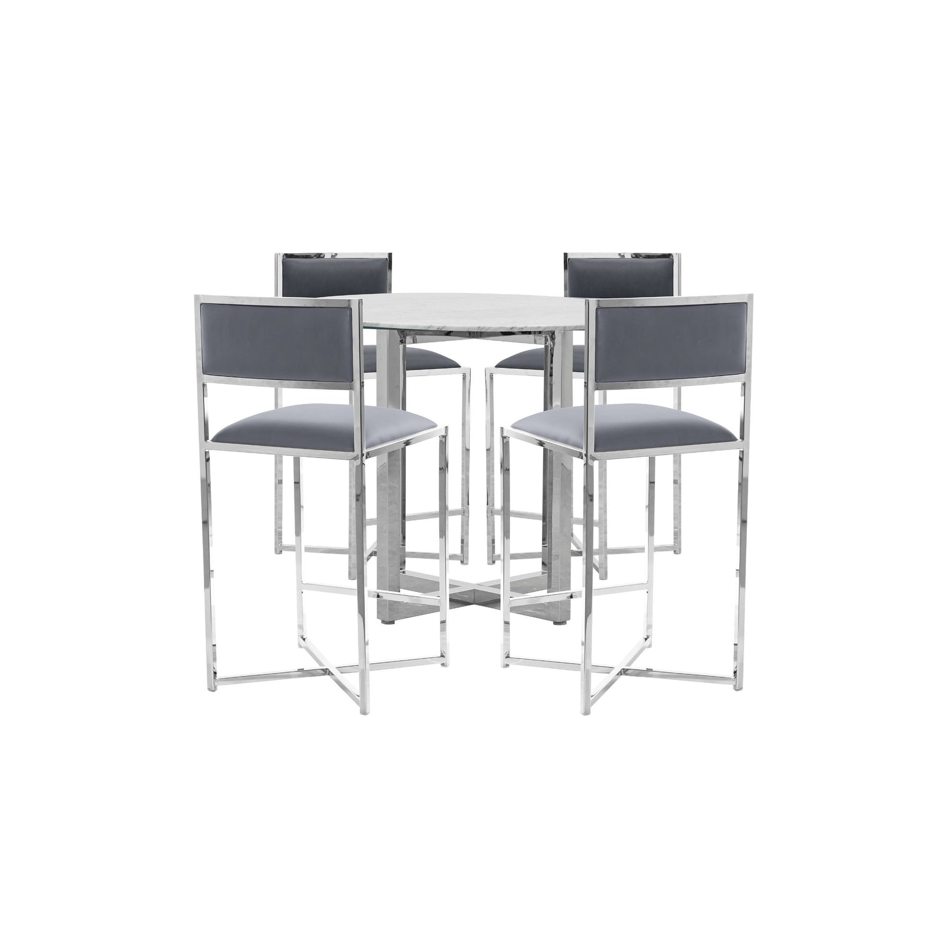 Amalfi X-Base Counter Stool in Cobalt Leather (Set of 2) - Ornate Home