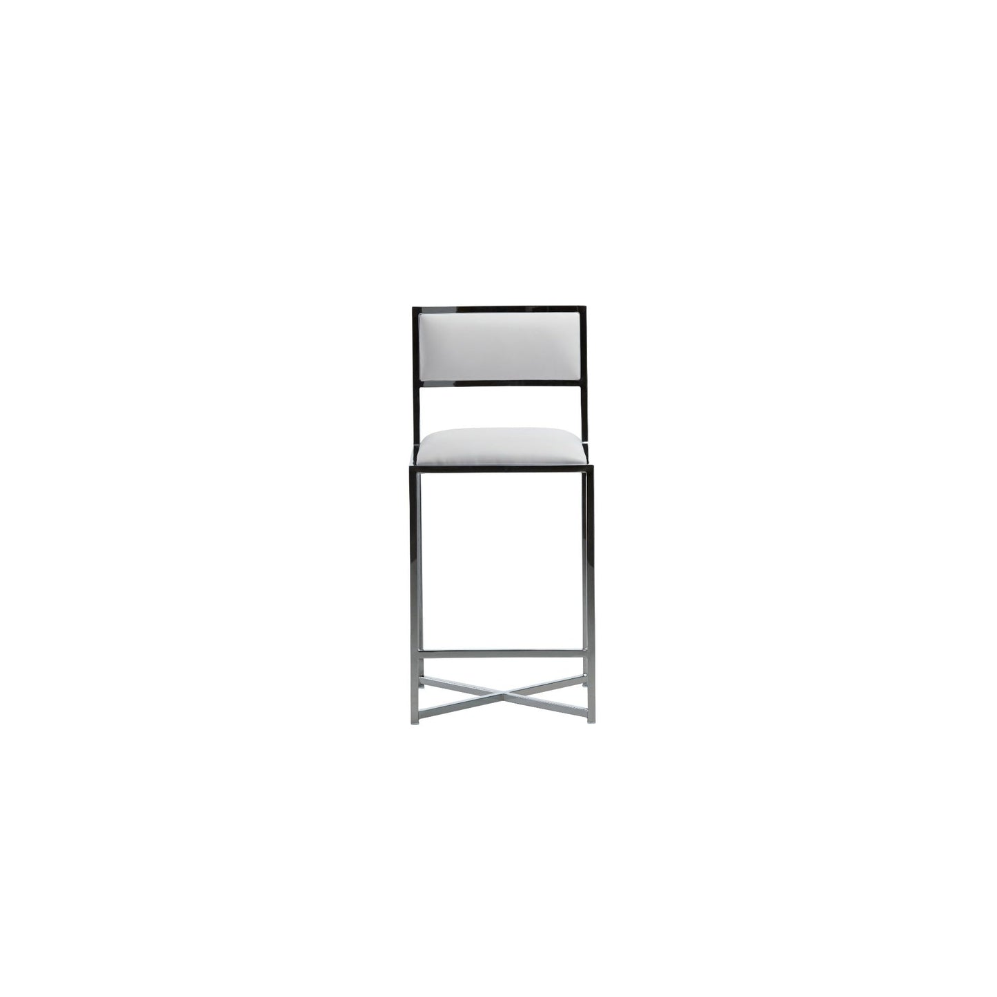 Amalfi X-Base Counter Stool in White Leather (Set of 2) - Ornate Home