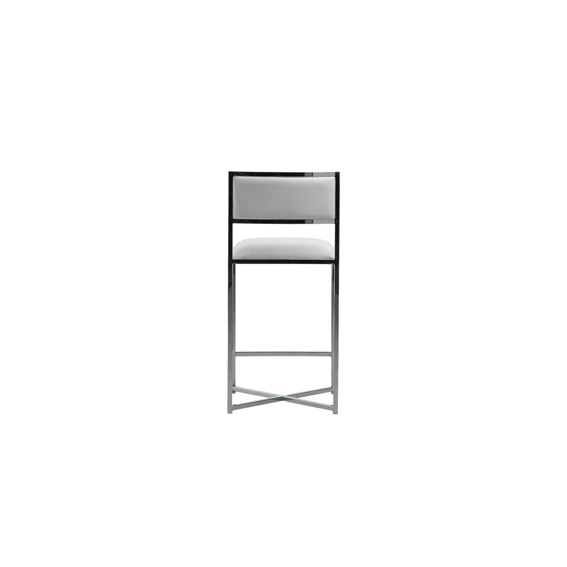 Amalfi X-Base Counter Stool in White Leather (Set of 2) - Ornate Home