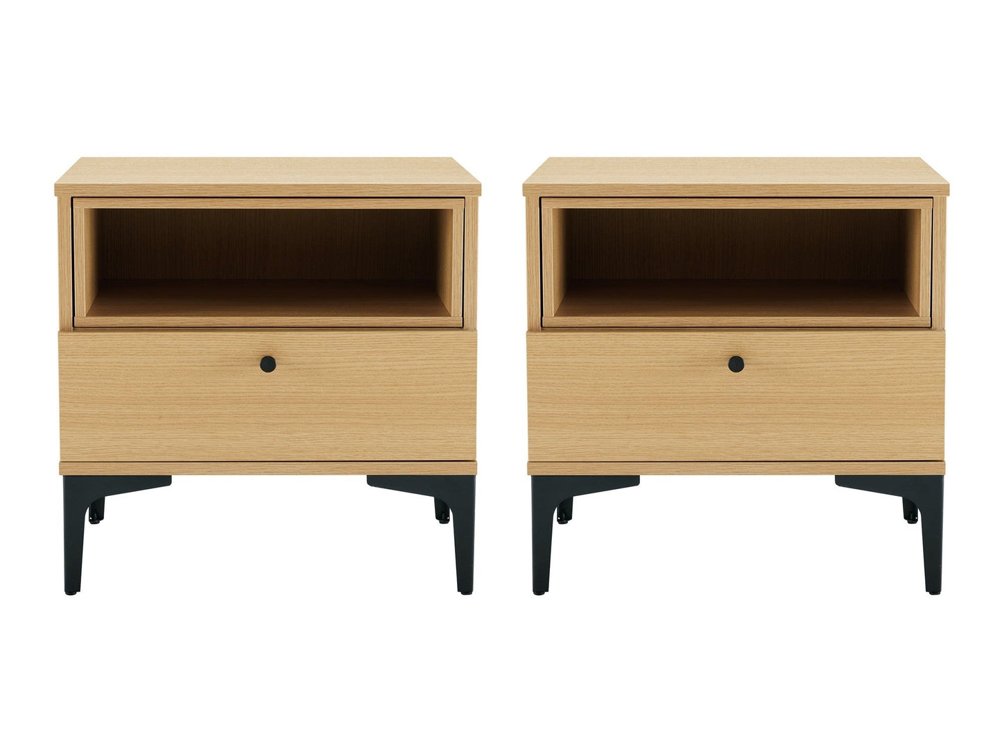 Amara Nightstand in Natural Oak (set of 2) - Ornate Home