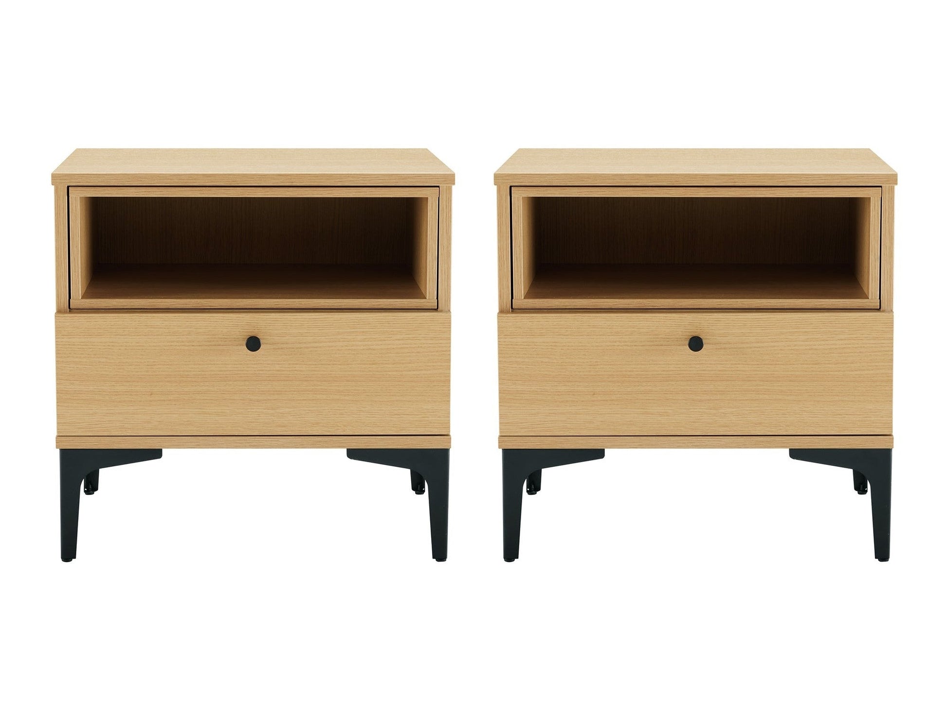 Amara Nightstand in Natural Oak (set of 2) - Ornate Home