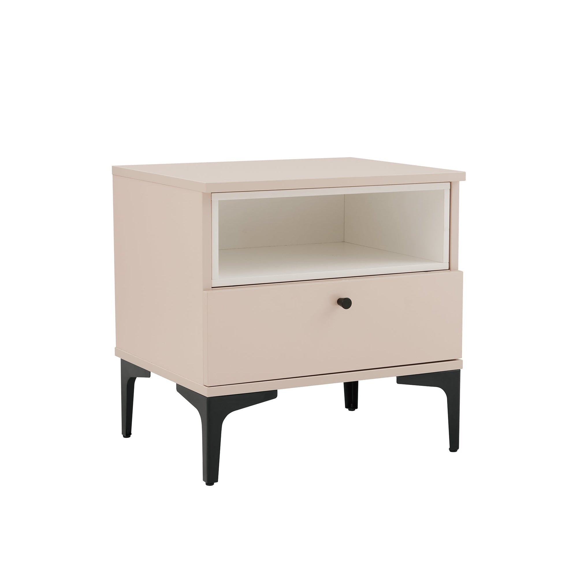 Amara Nightstand in Pale Rose and White - Ornate Home
