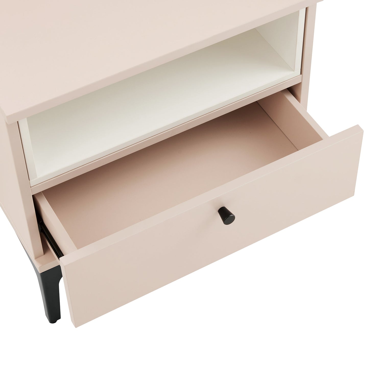 Amara Nightstand in Pale Rose and White (set of 2) - Ornate Home