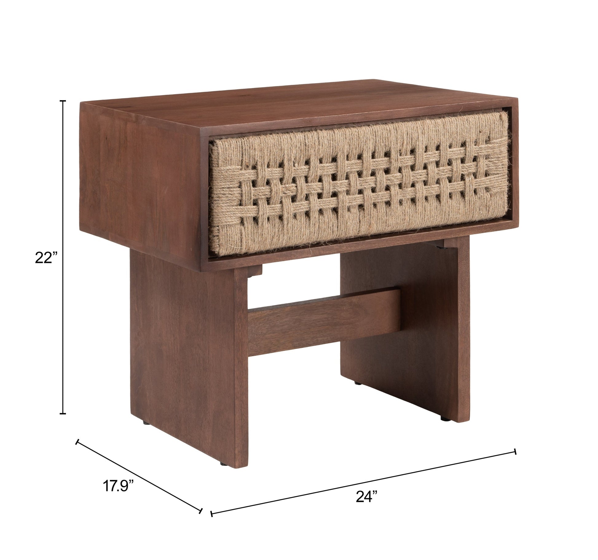 Amaria Natural & Walnut Nightstand - Ornate Home