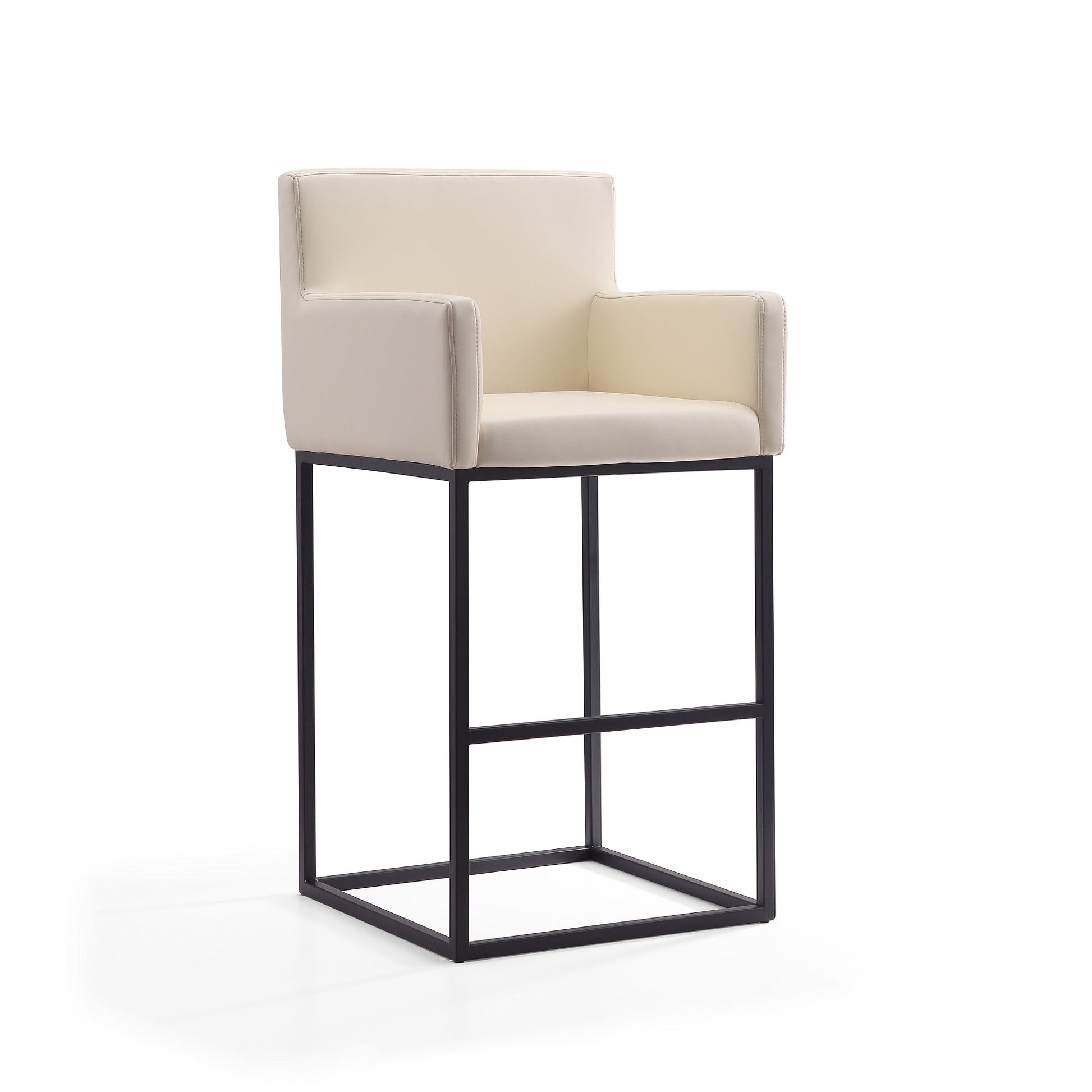 Ambassador Barstool in Cream and Black (set of 2) - Ornate Home