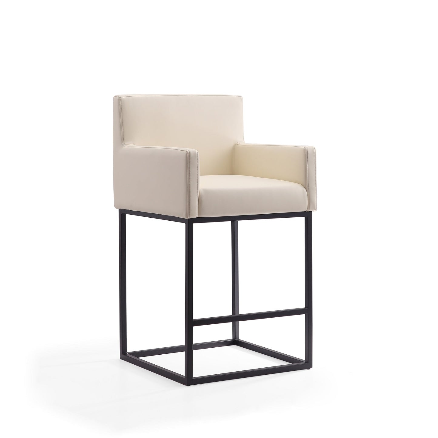 Ambassador Barstool in Cream and Black (set of 2) - Ornate Home