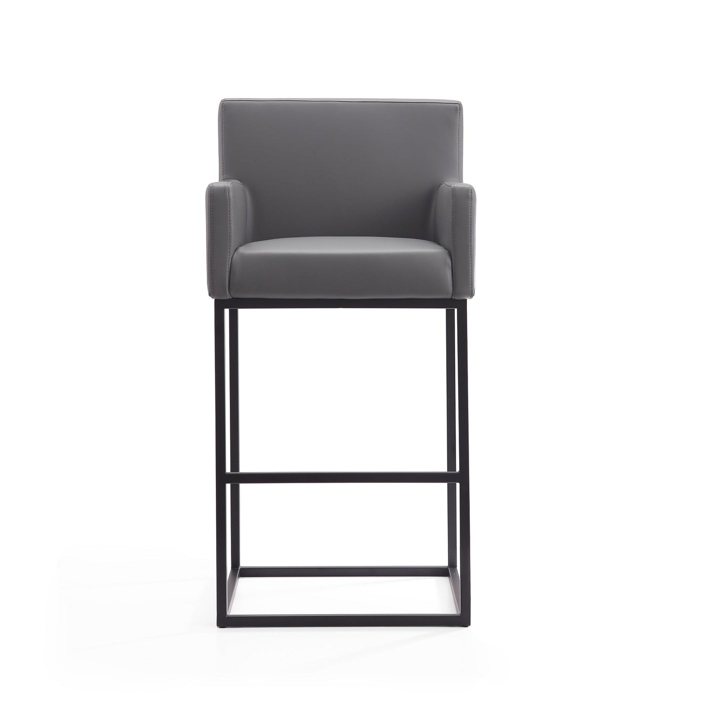 Ambassador Barstool in Grey and Black (set of 2) - Ornate Home