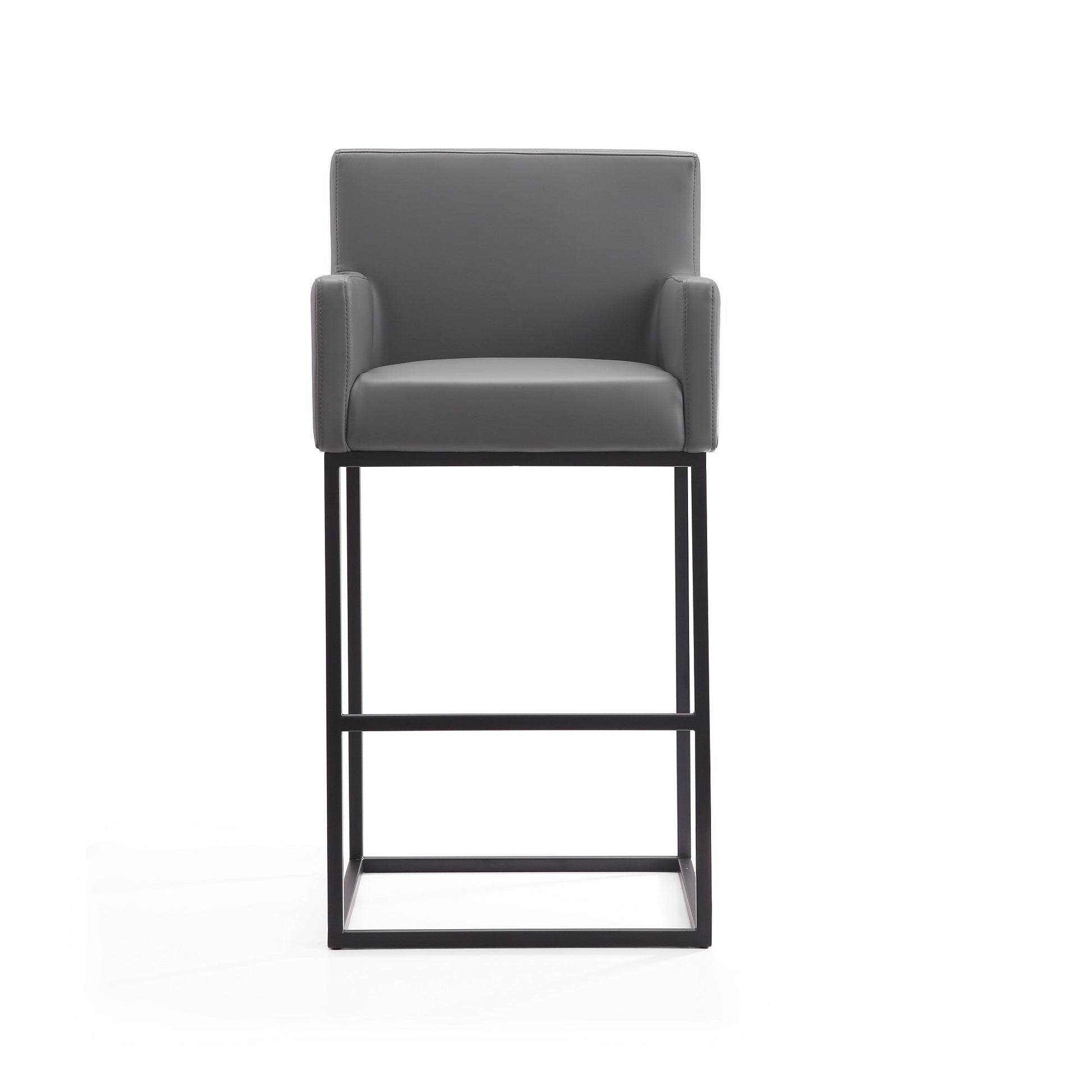 Ambassador Barstool in Grey and Black (set of 2) - Ornate Home