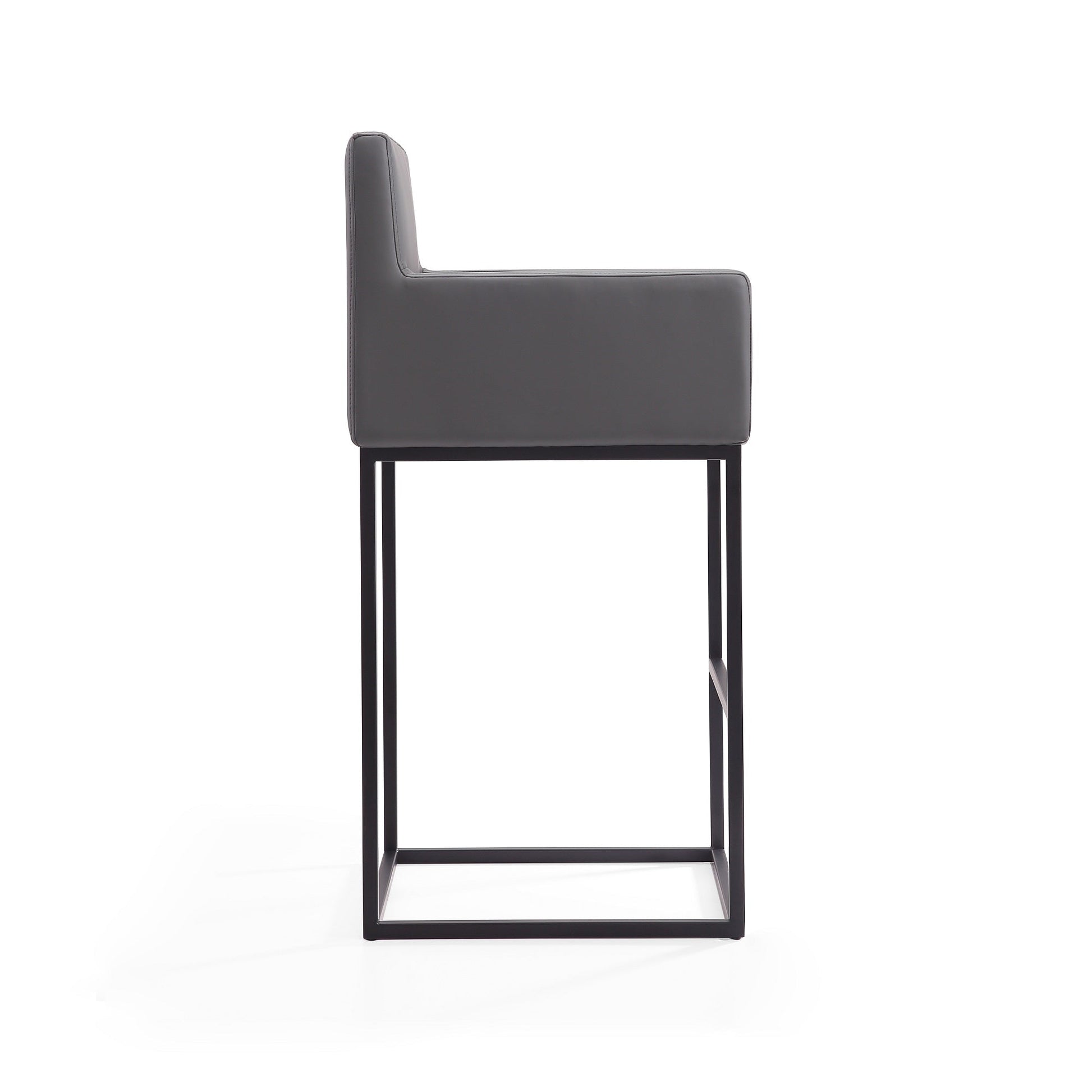 Ambassador Barstool in Grey and Black (set of 2) - Ornate Home