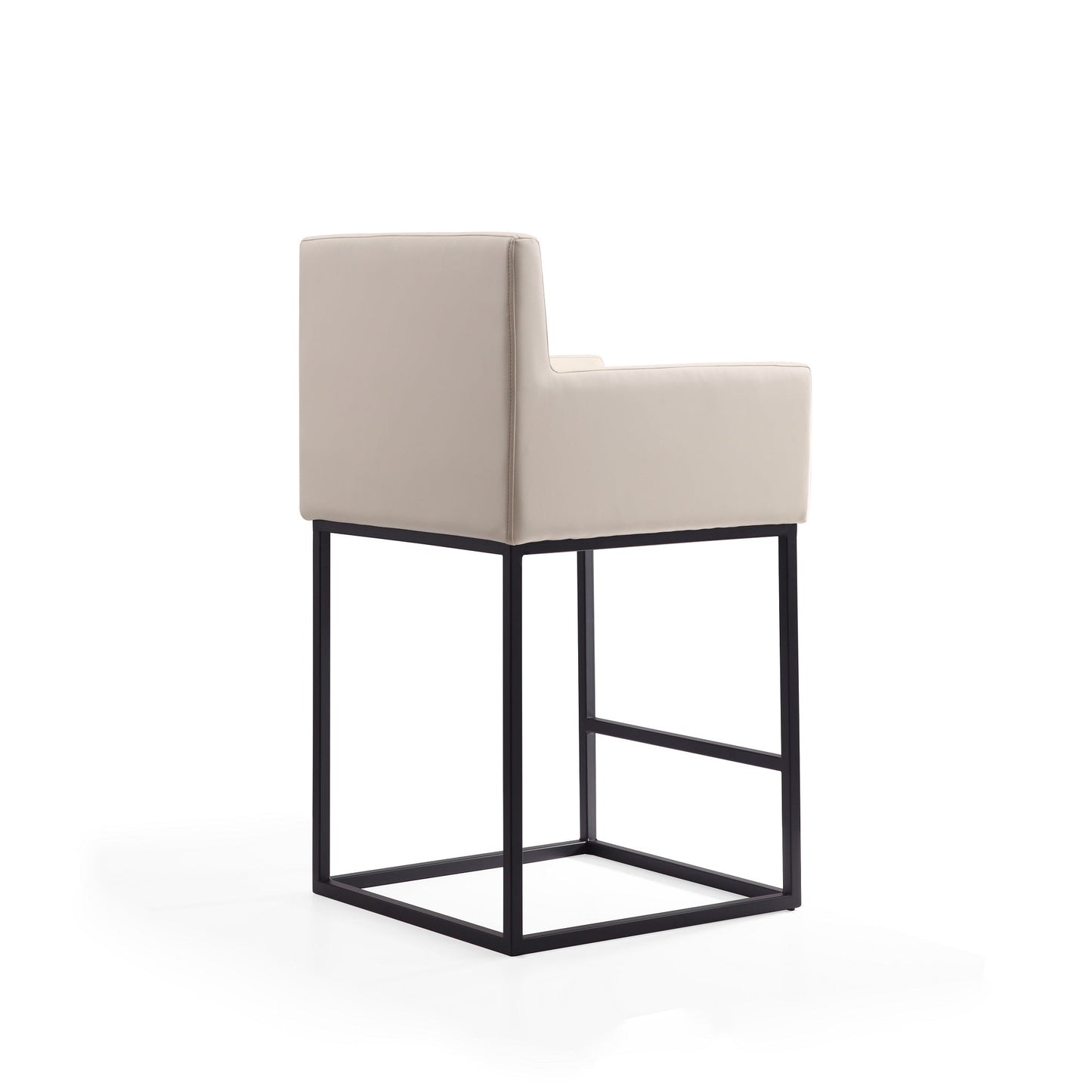 Ambassador Counter Stool in Cream and Black (set of 2) - Ornate Home