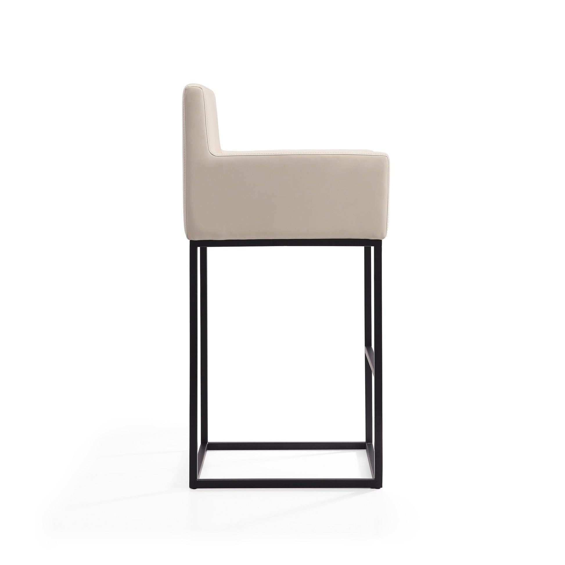 Ambassador Counter Stool in Cream and Black (set of 2) - Ornate Home