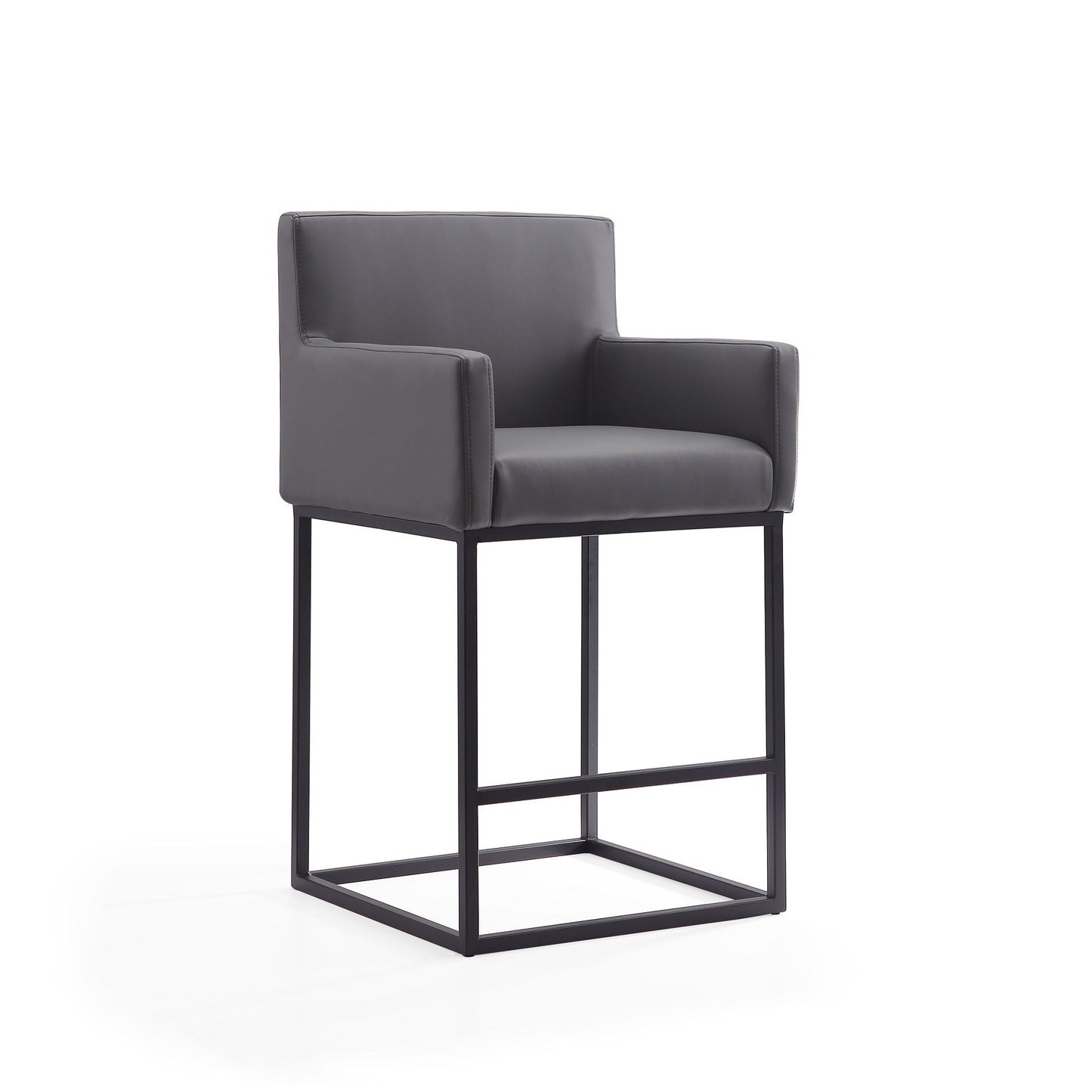 Ambassador Counter Stool in Grey and Black (set of 2) - Ornate Home