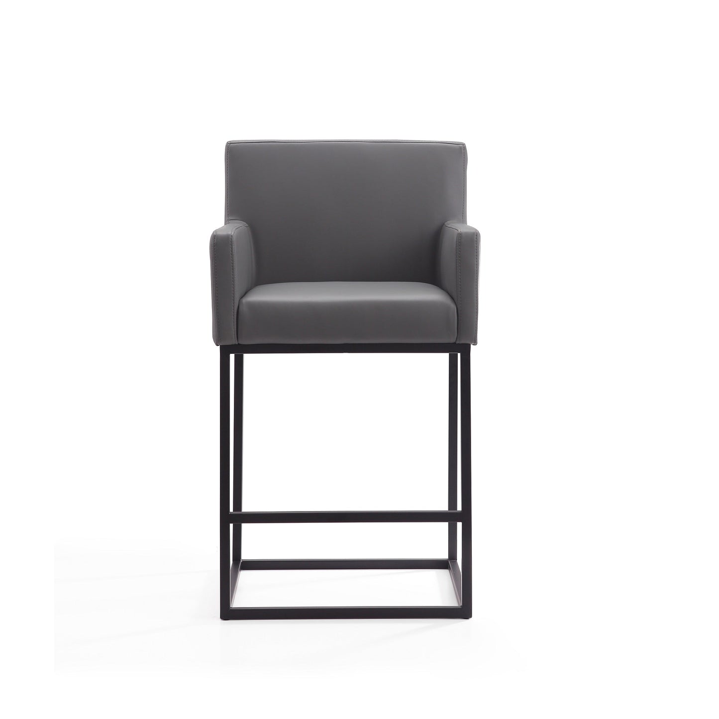 Ambassador Counter Stool in Grey and Black (set of 2) - Ornate Home