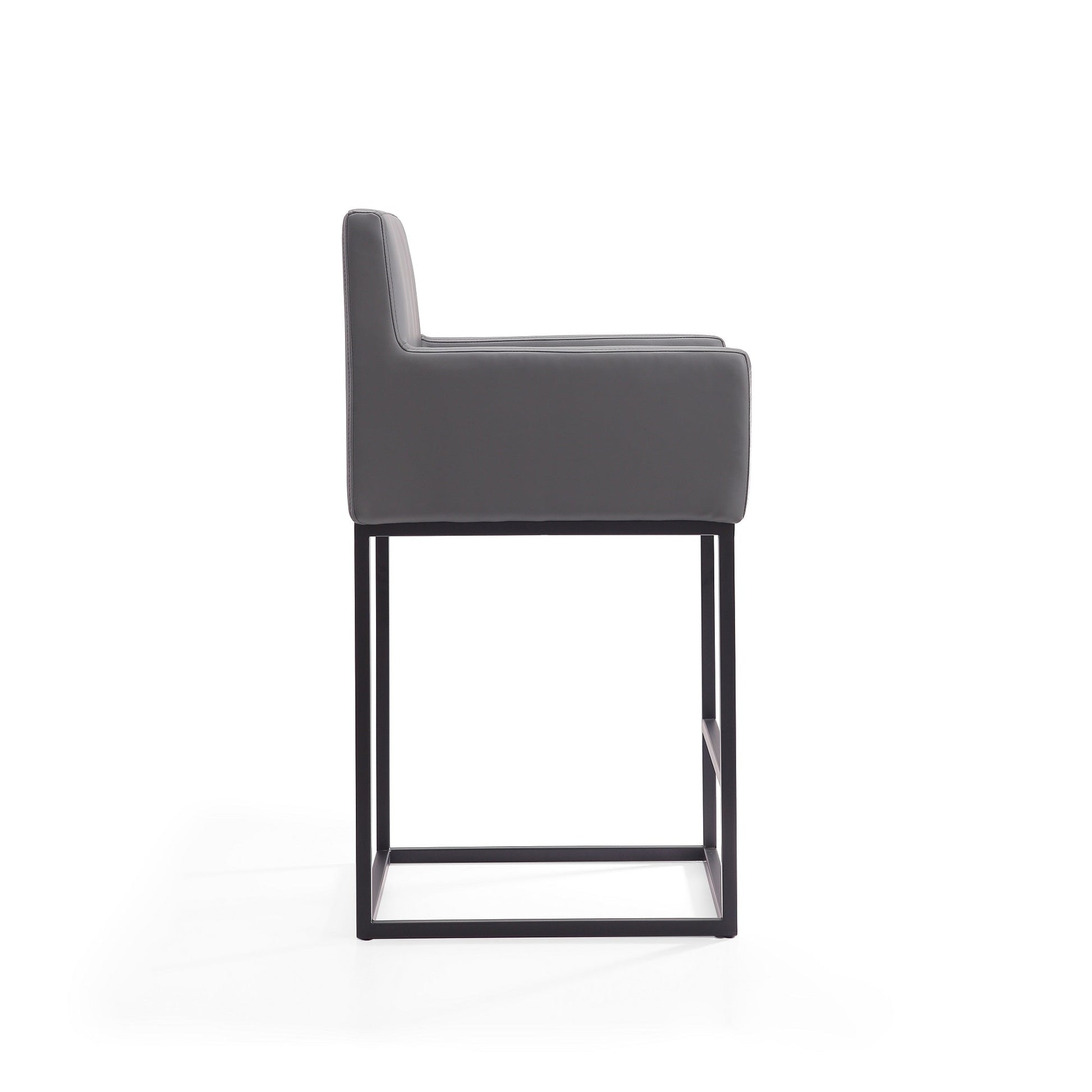 Ambassador Counter Stool in Grey and Black (set of 2) - Ornate Home