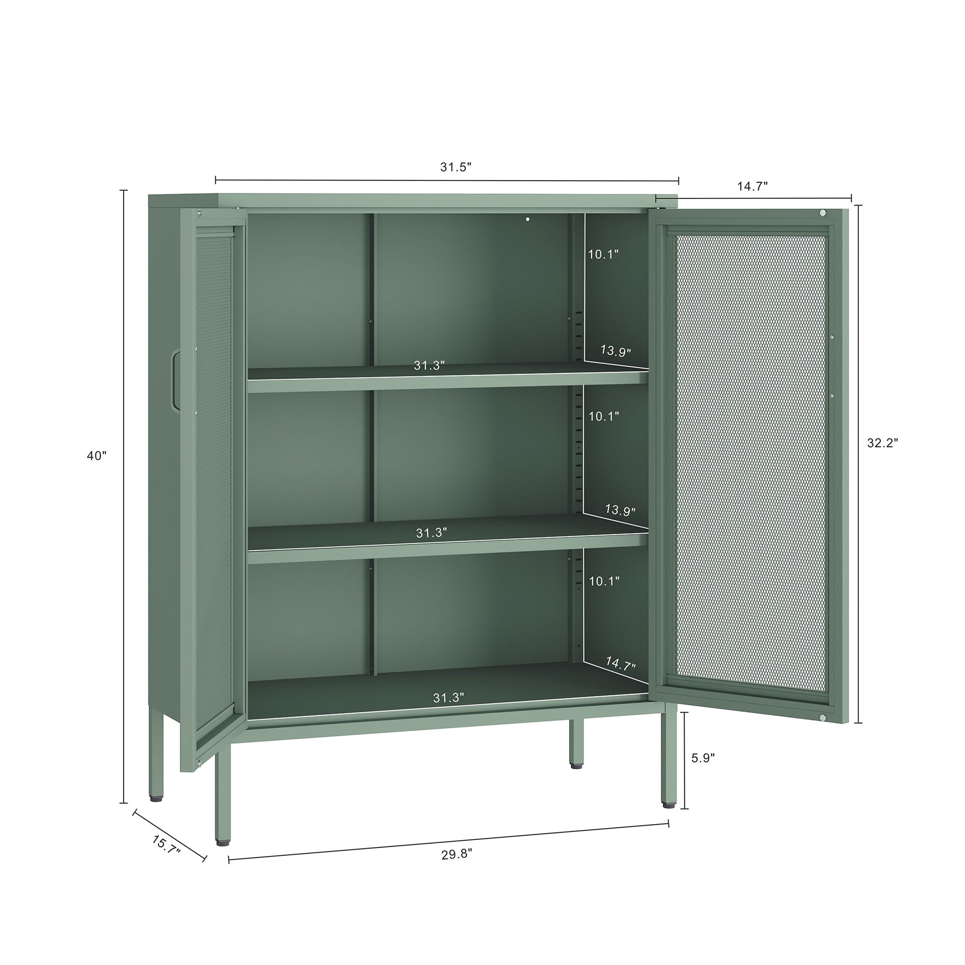 Amelia 31.5" Accent Cabinet in Green - Ornate Home