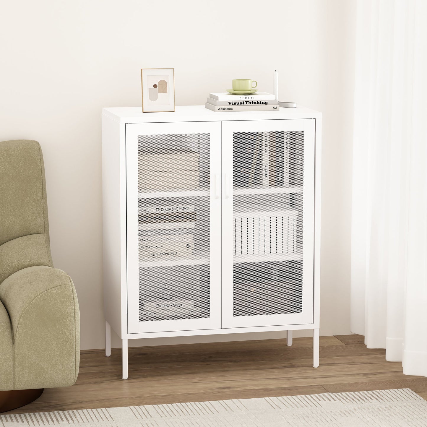 Amelia 31.5" Accent Cabinet in White - Ornate Home