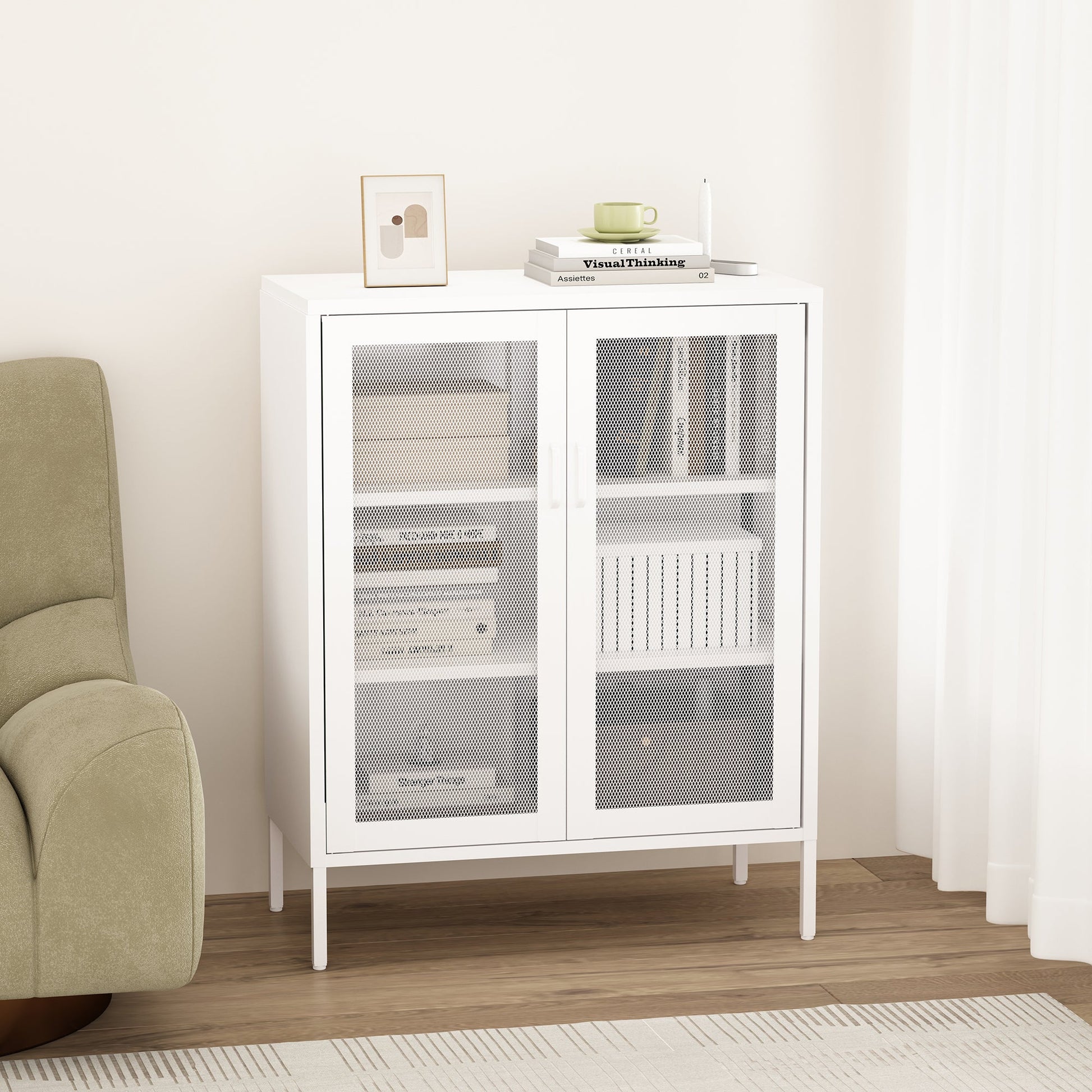 Amelia 31.5" Accent Cabinet in White - Ornate Home