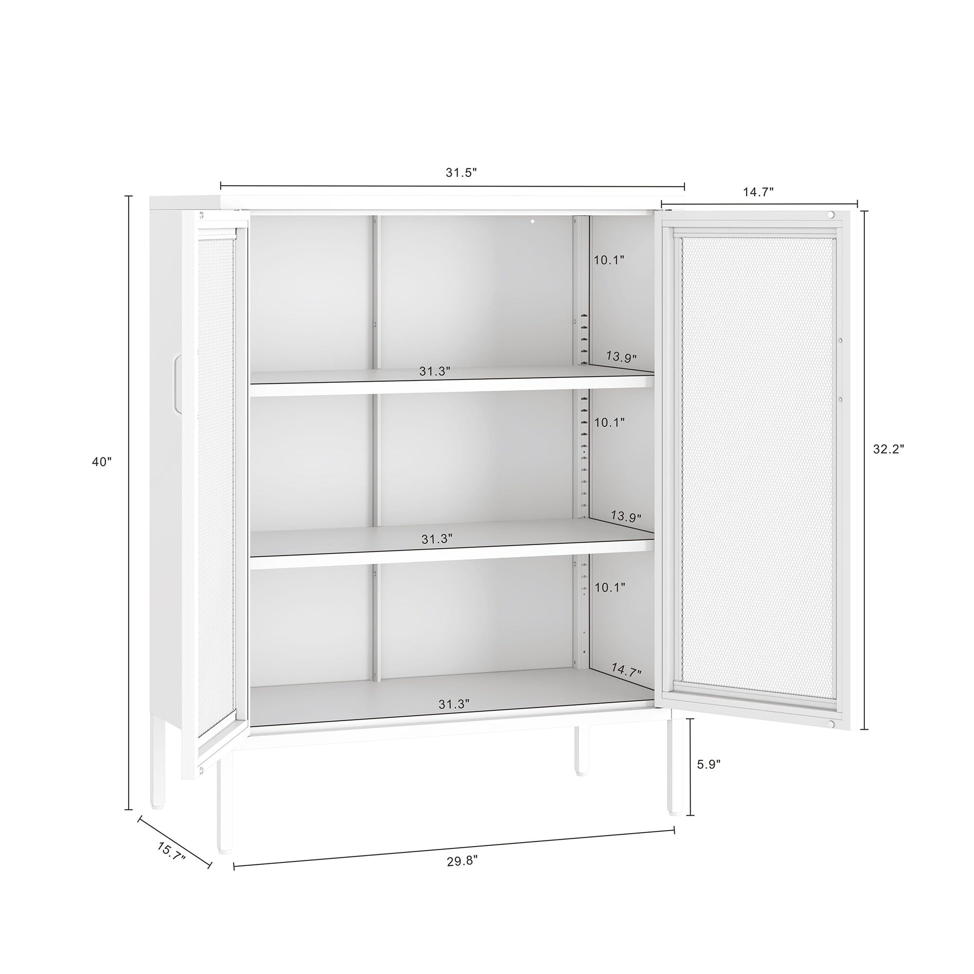 Amelia 31.5" Accent Cabinet in White - Ornate Home